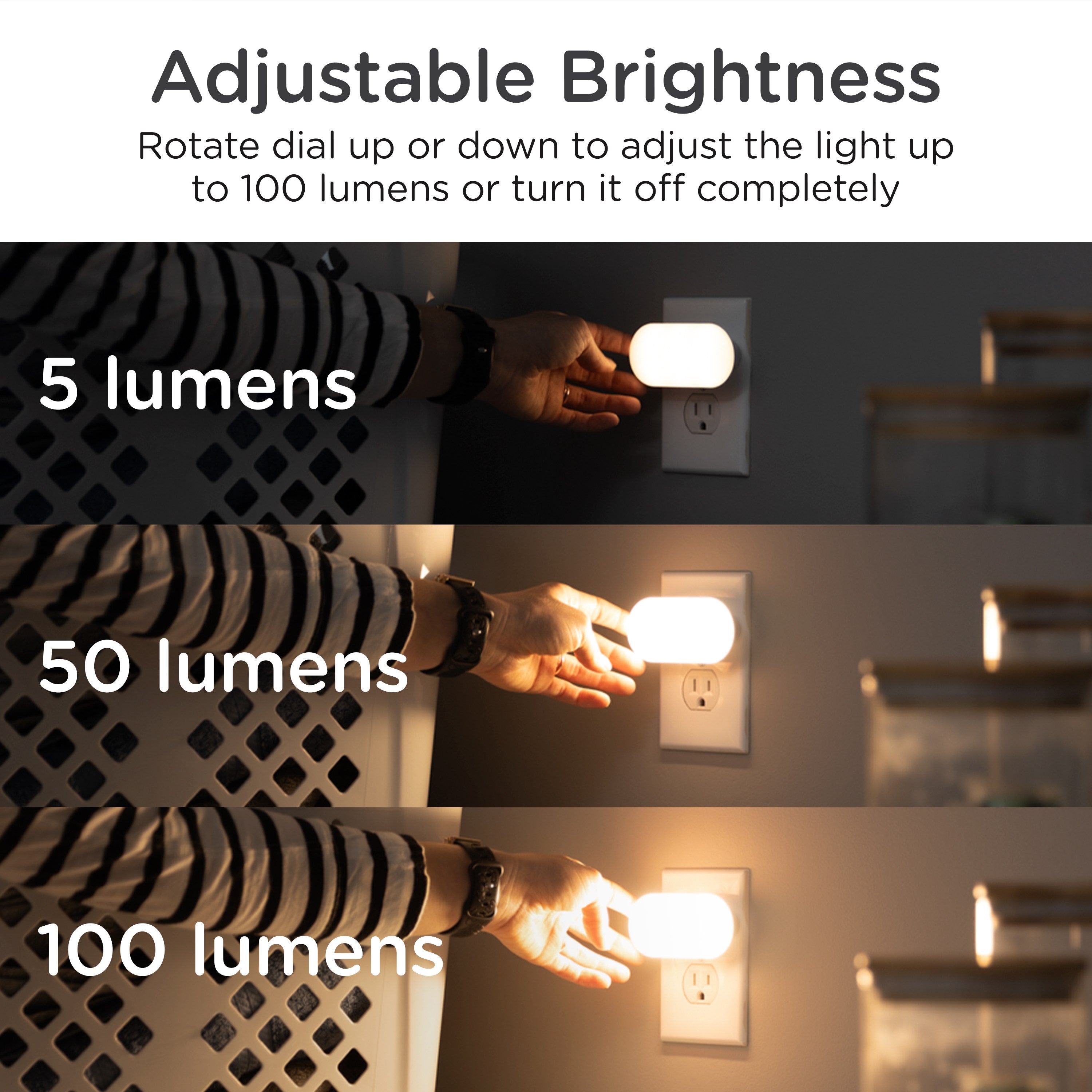 Lights by Night UltraBrite Light Sensing LED Dimmable Mini Night Light