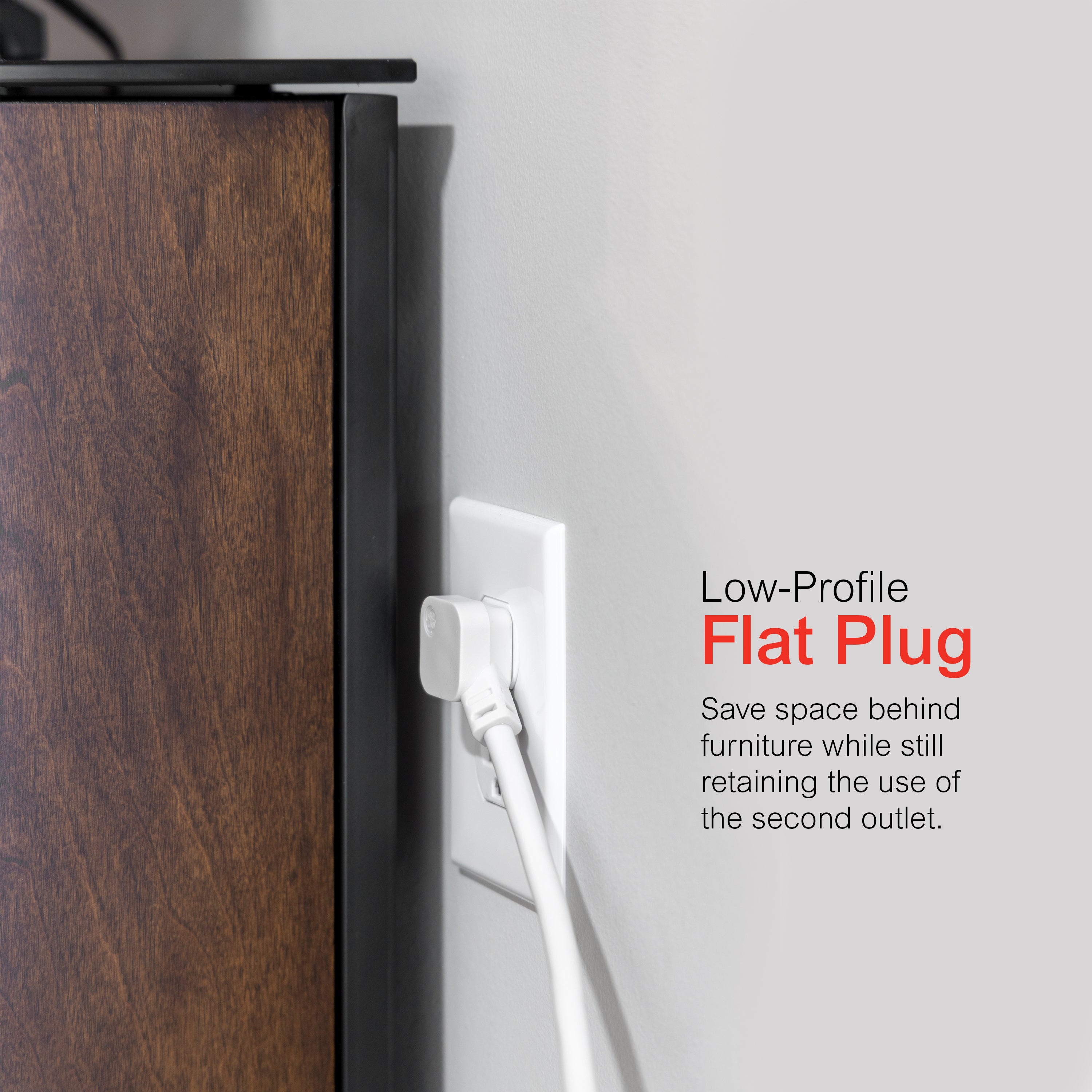 GE 6-Outlet Surge Protector, 2ft., White, 2 Pack