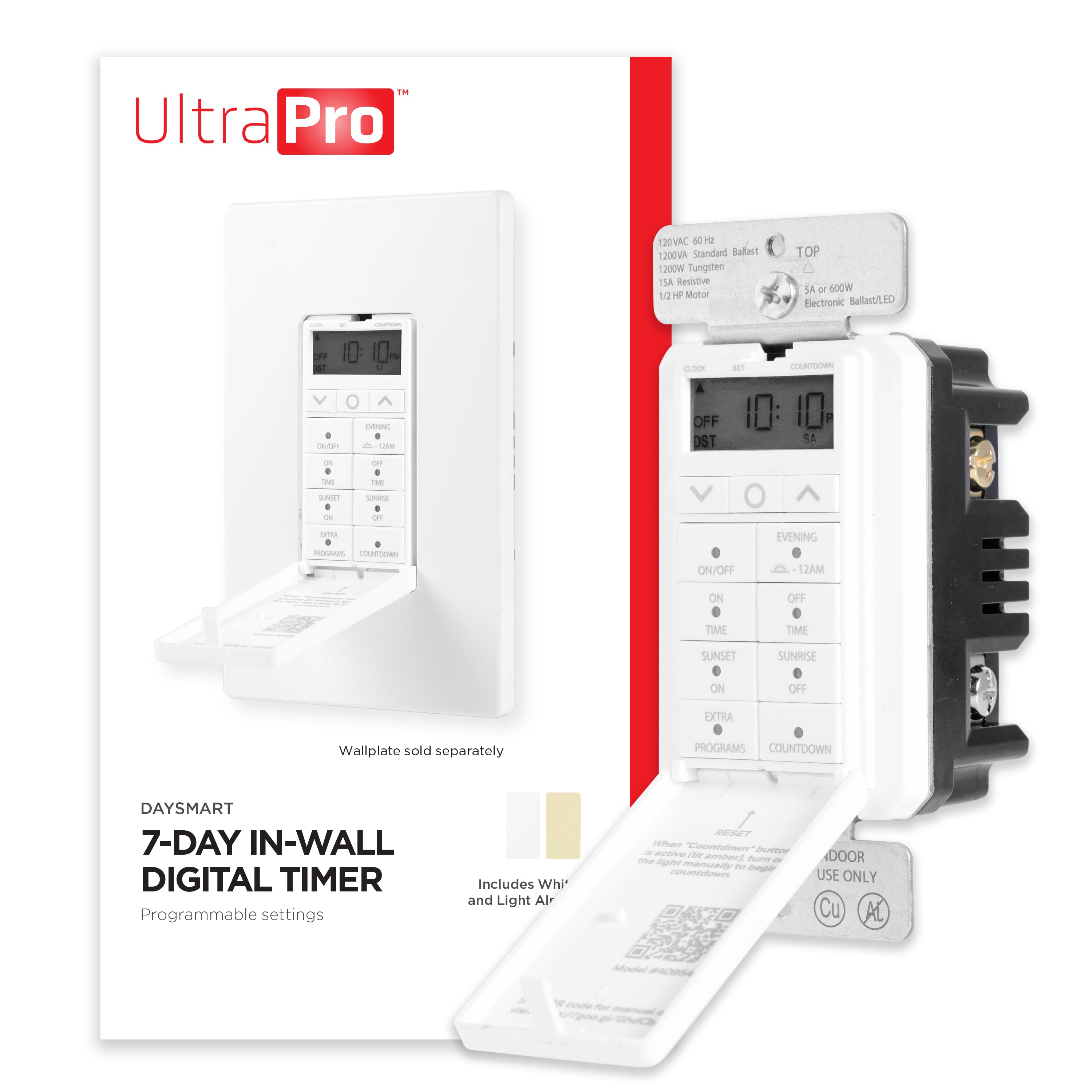 UltraPro Daysmart 7-Day In-Wall Digital Timer