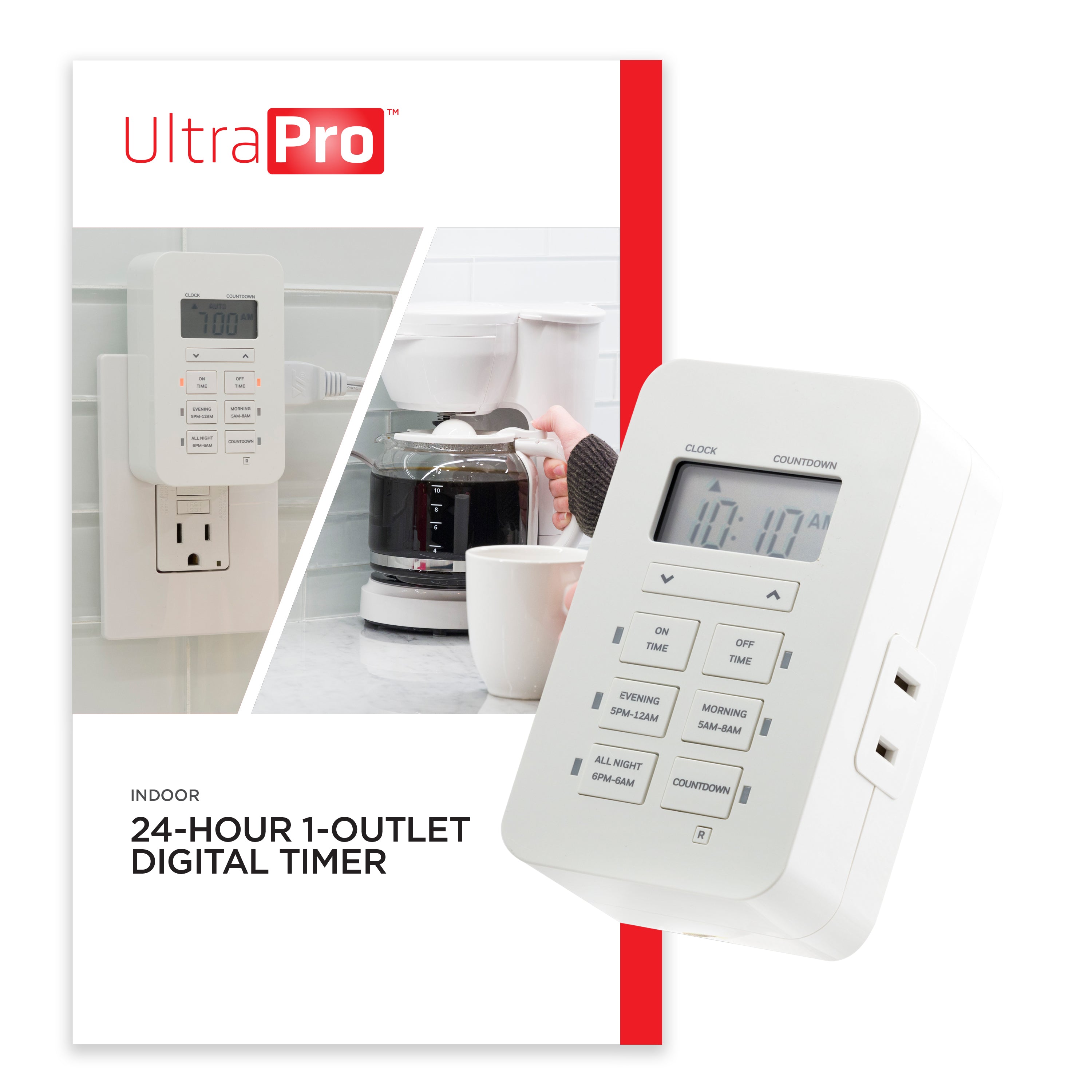 UltraPro Indoor Plug-in Digital 24-Hour Timer, White