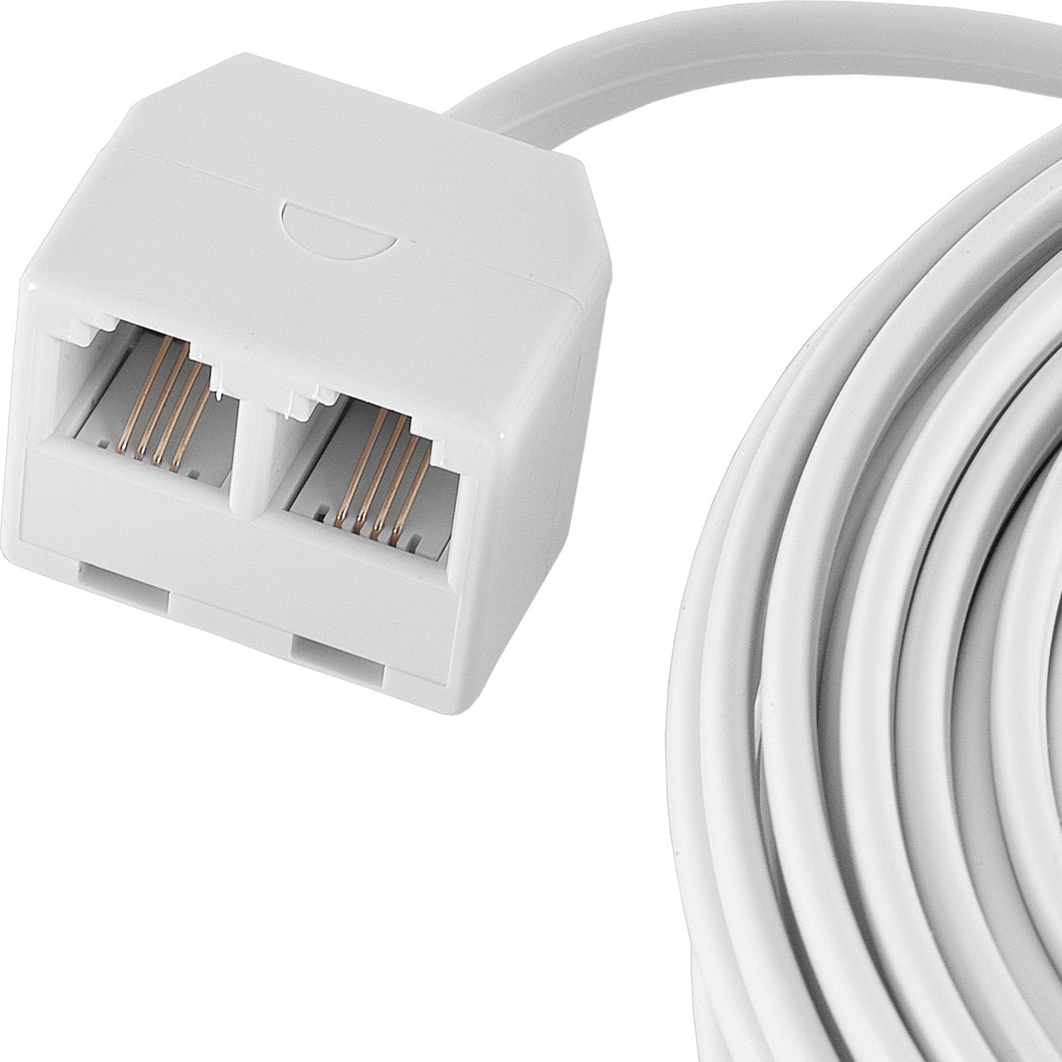 Power Gear 25ft. 2-Jack Phone Line Cord, White