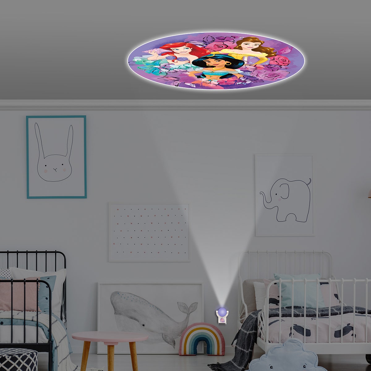 Projectables Disney Princess Light Sensing LED Night Light, Pink