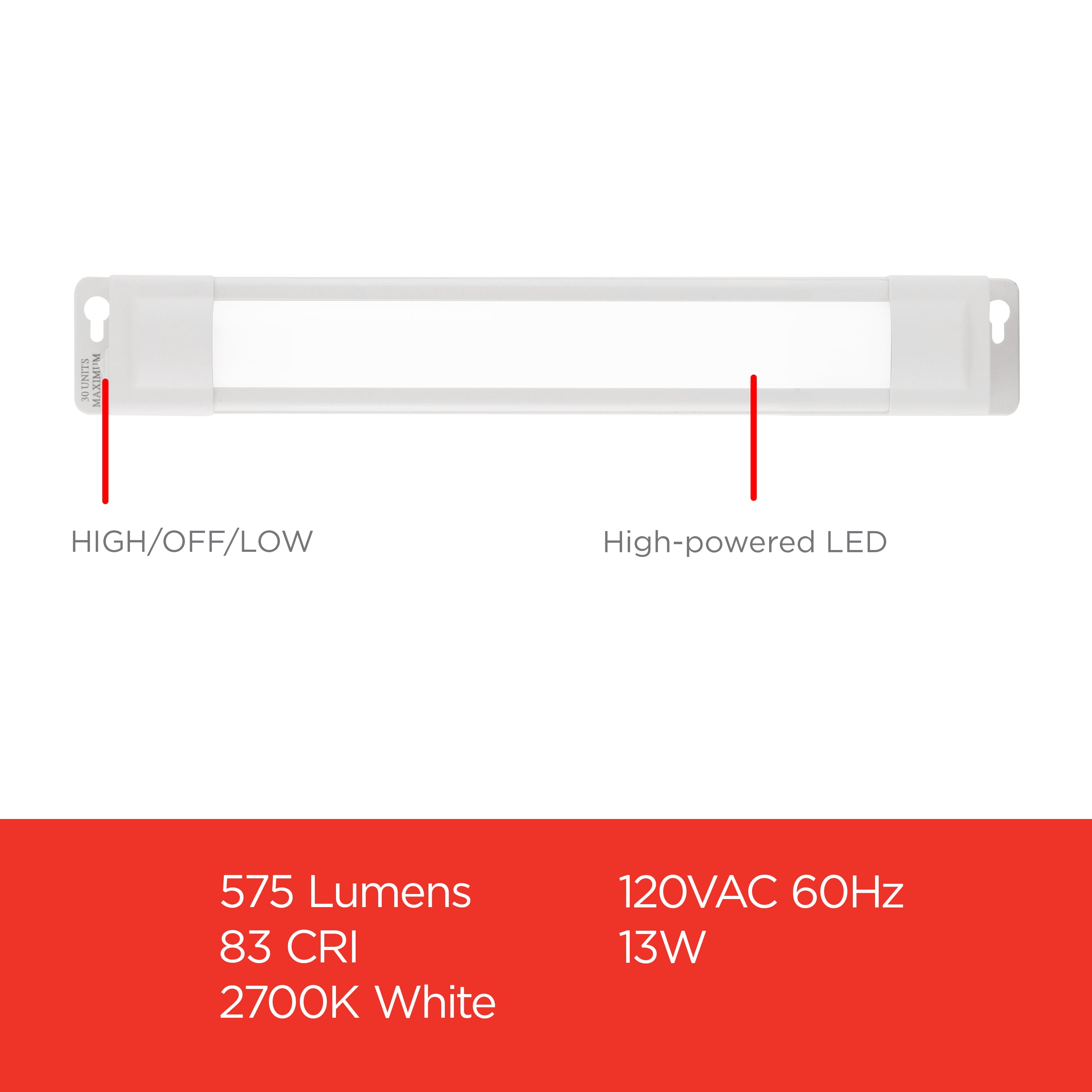 UltraPro 18in. Linkable Plug-In LED Light Fixture, White