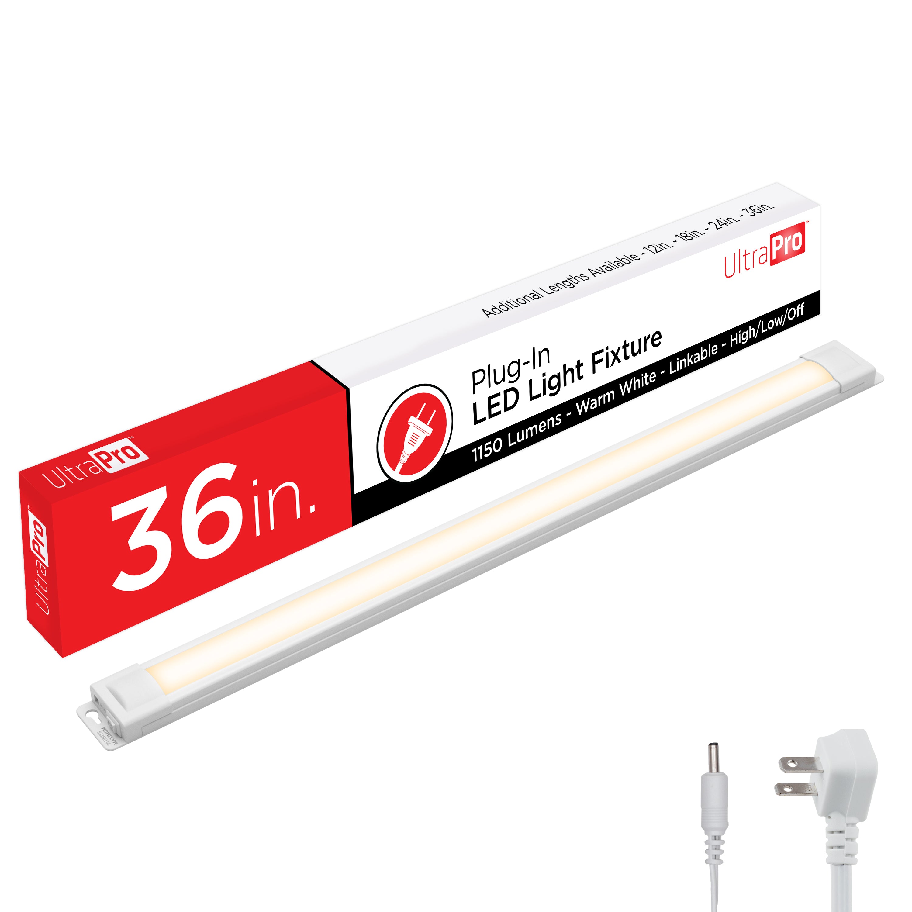 UltraPro 36in. Linkable Plug-In LED Light Fixture, White