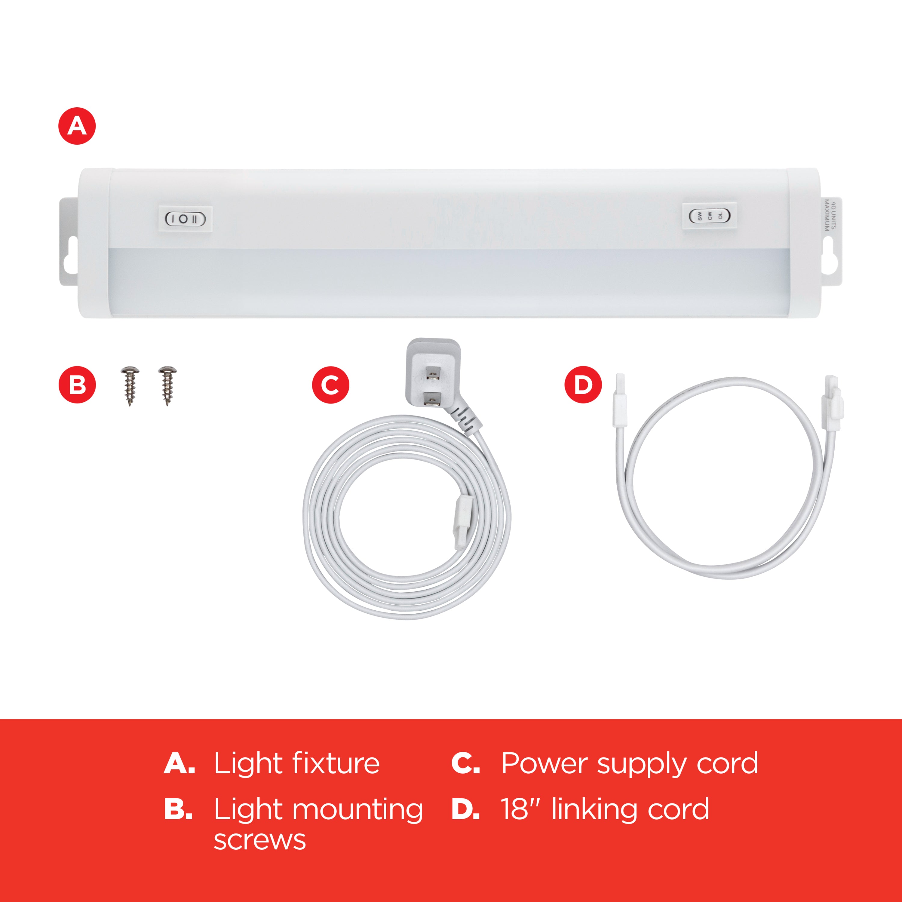 UltraPro 24in. Linkable Plug-In LED Light Fixture with White Select