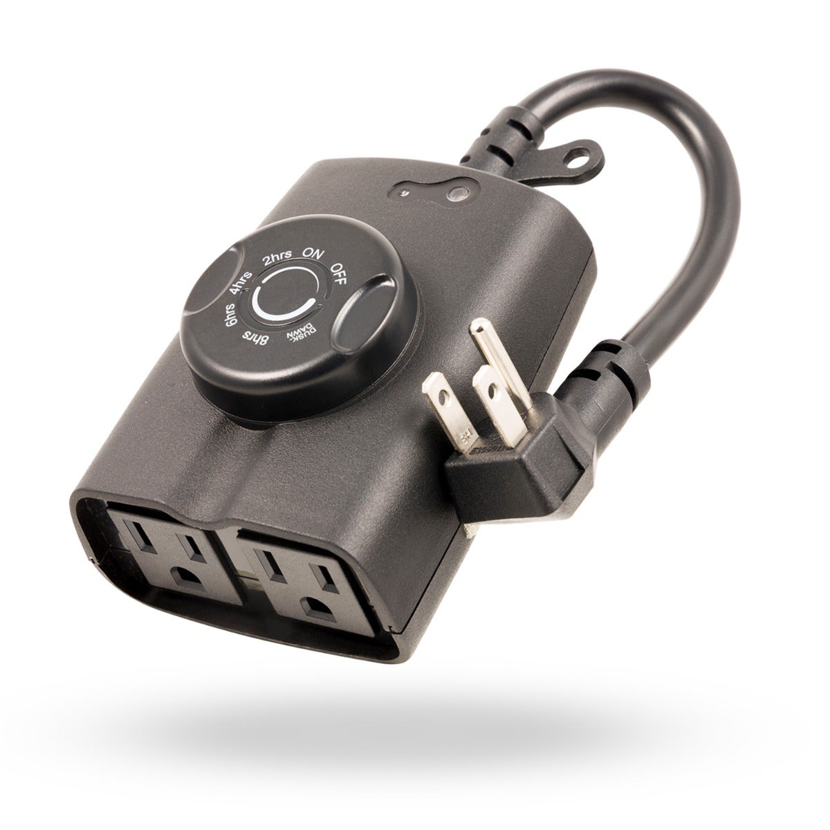 GE Outdoor 2-Outlet Photocell Timer, Black