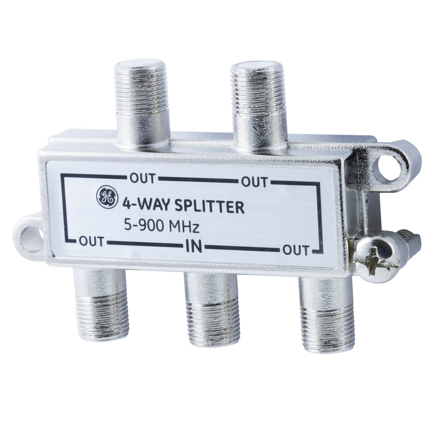 GE 4-Way Signal Splitter, Silver