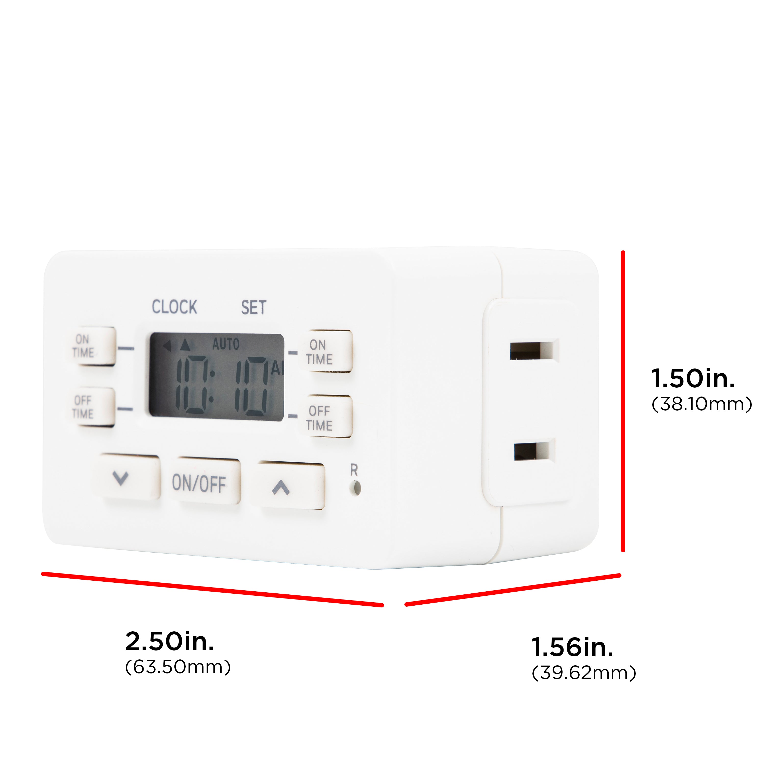 UltraPro Indoor Plug-In 24-Hour Digital Bar Timer, White
