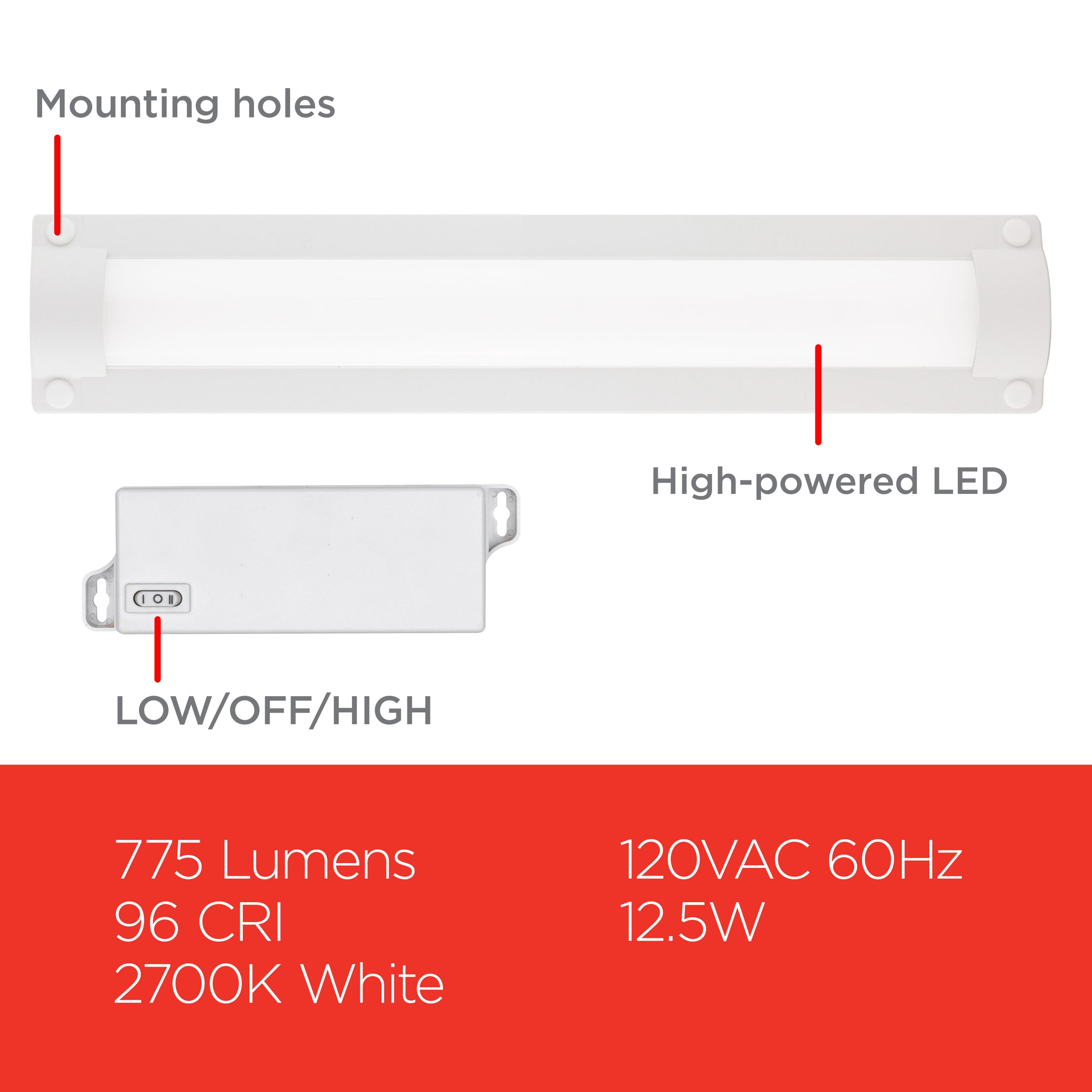 UltraPro Bright-Select Plug-In LED Light Fixture, 24in.