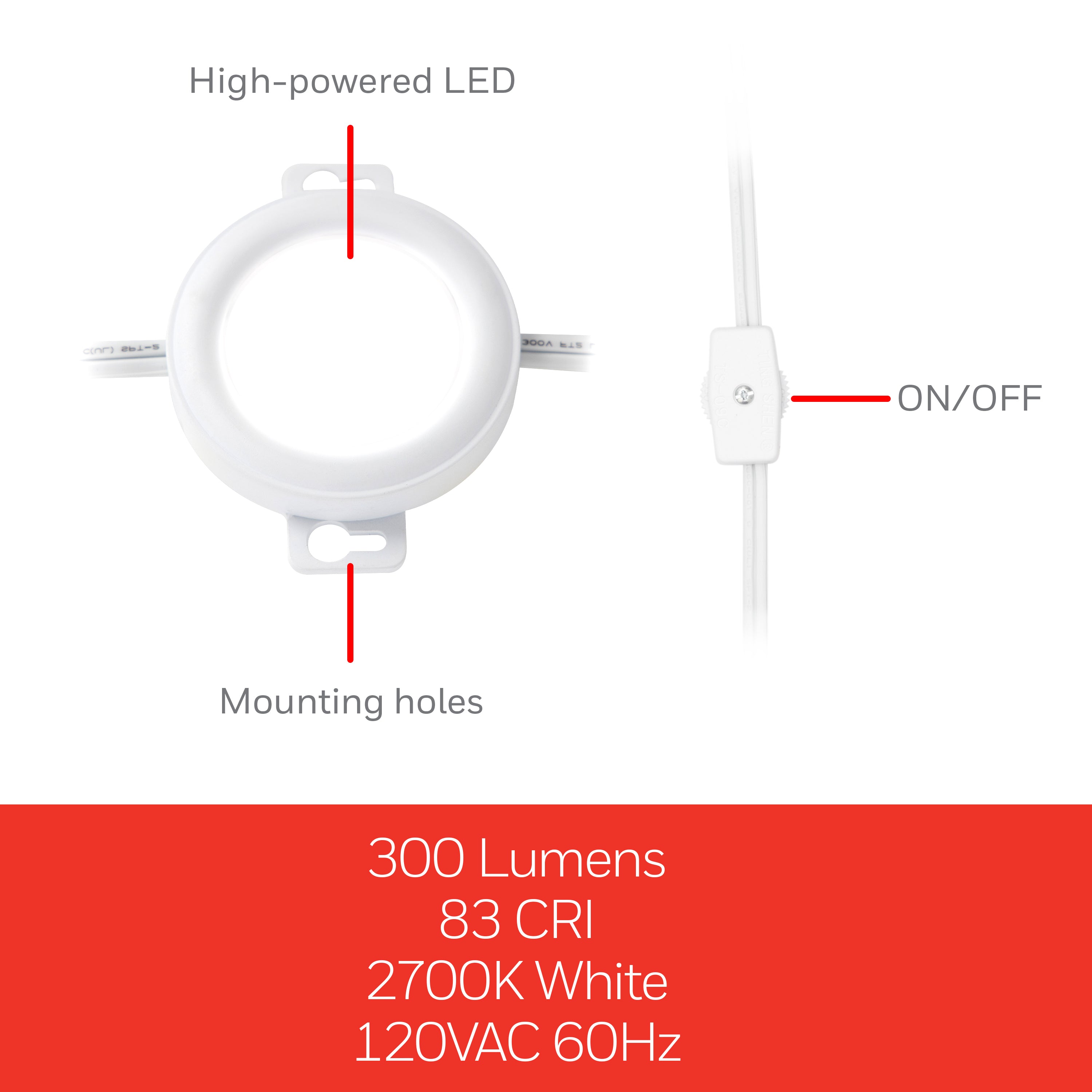 UltraPro Basic LED Puck Lights, 3pk