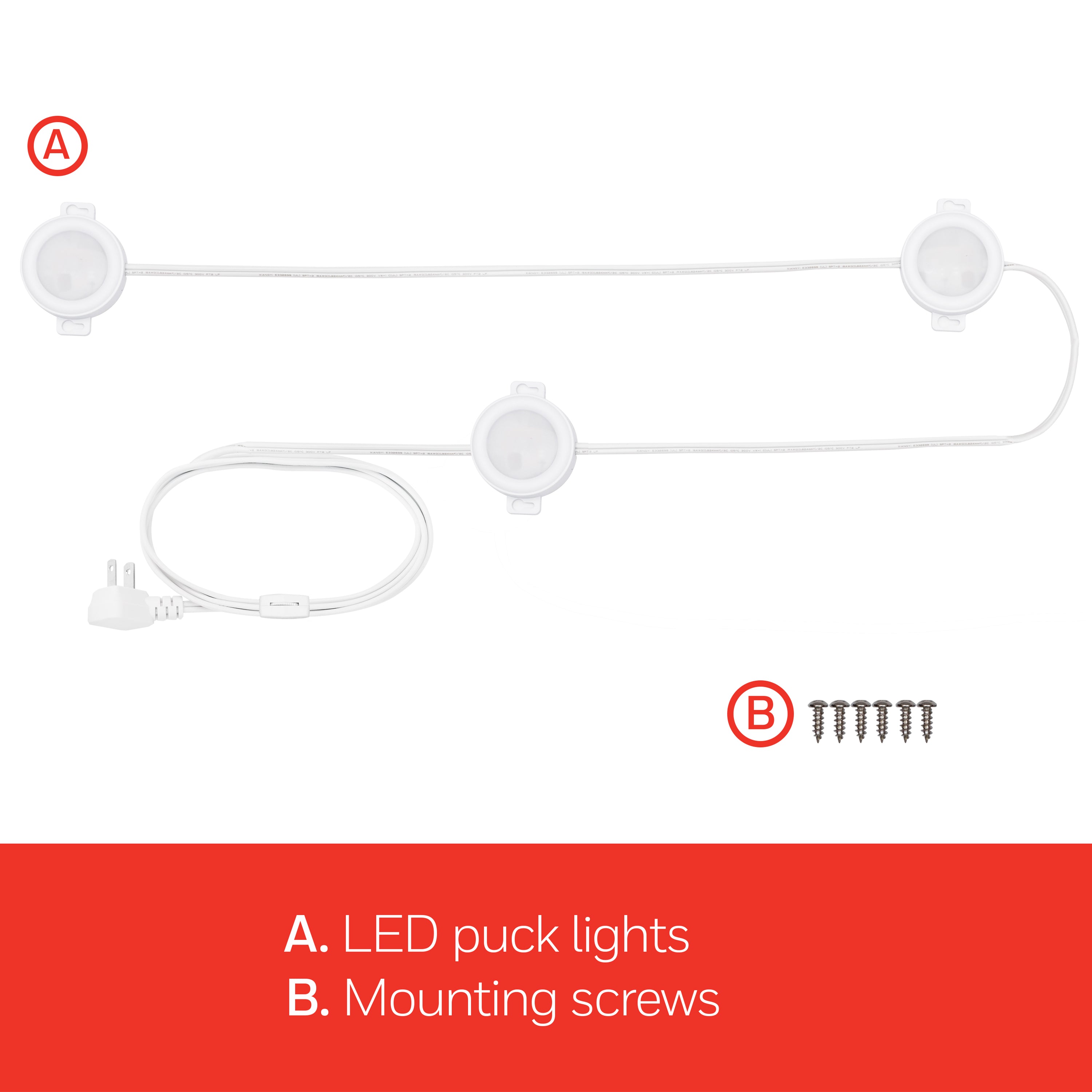 UltraPro Basic LED Puck Lights, 3pk