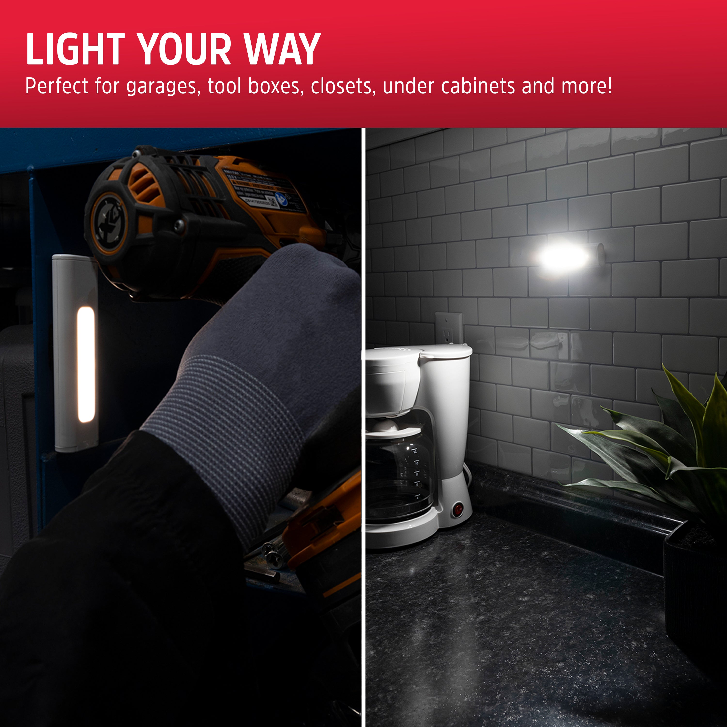 Energizer Magnet Mount Stick Light, Push Button LED