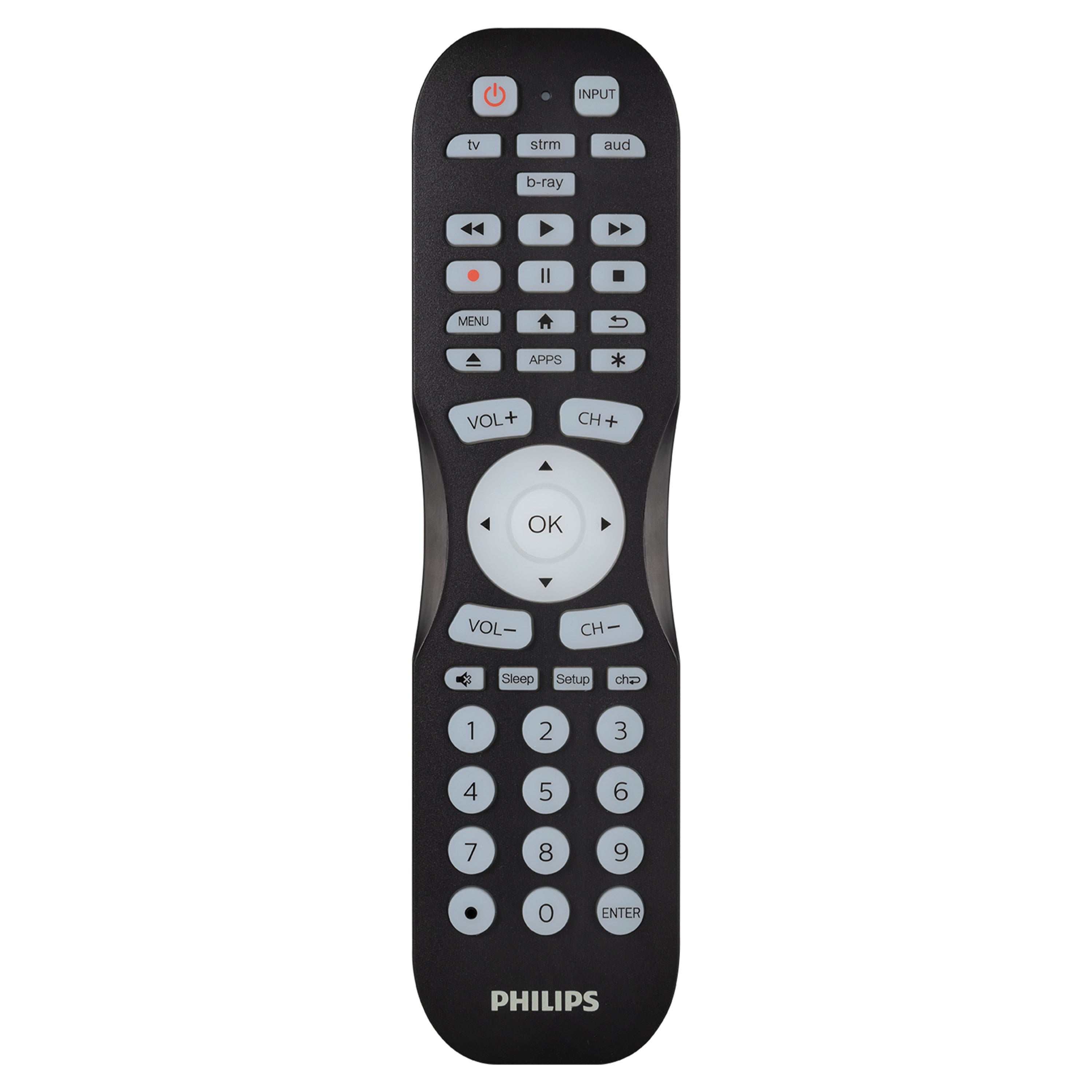 Philips 4-Device Backlit Universal Remote With Find-It Feature, Black
