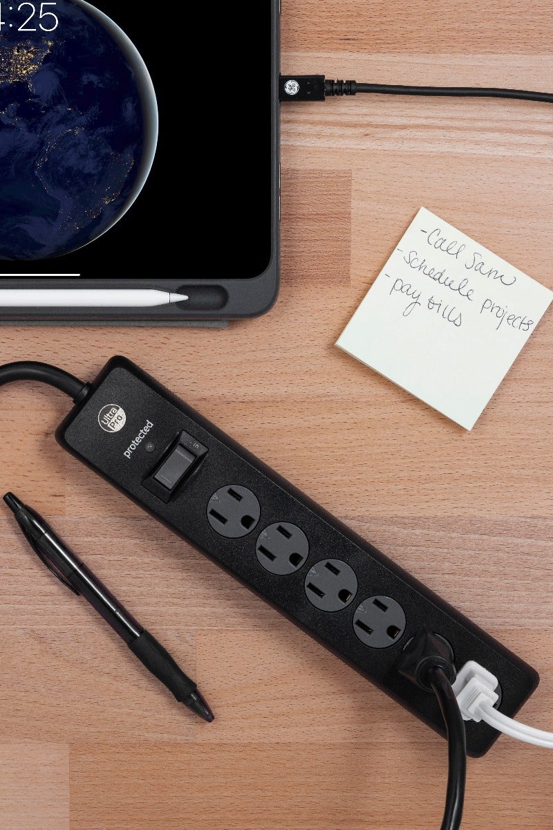 GE UltraPro 6-Outlet 20ft. Surge Protector, Black