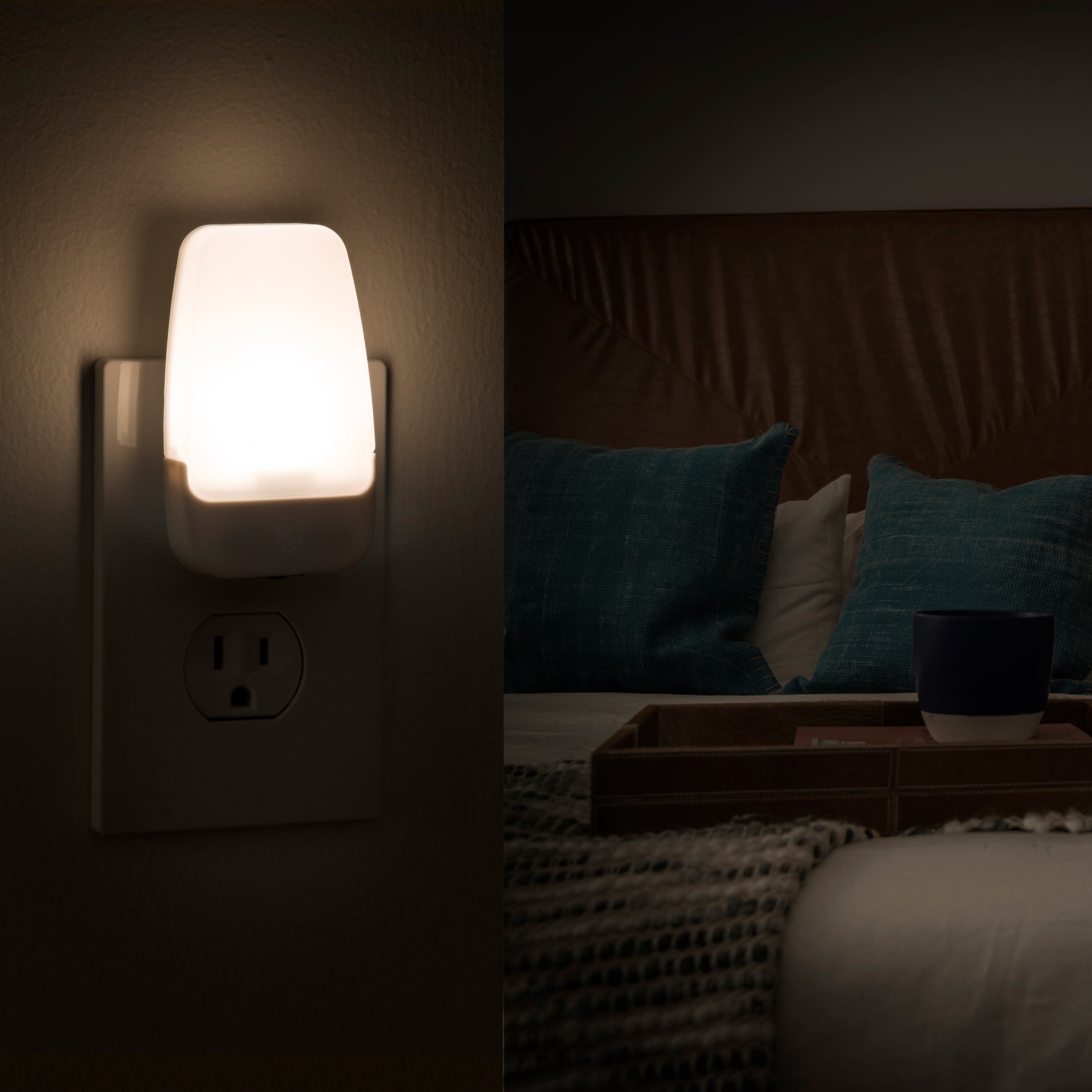 GE Light Sensing LED Night Light, 4 Pack, White