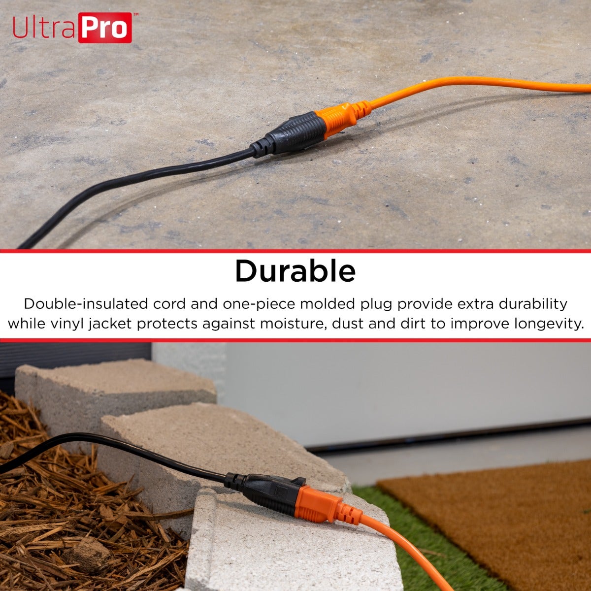 UltraPro 1-Outlet 50ft. Indoor/Outdoor Extension Cord, Black