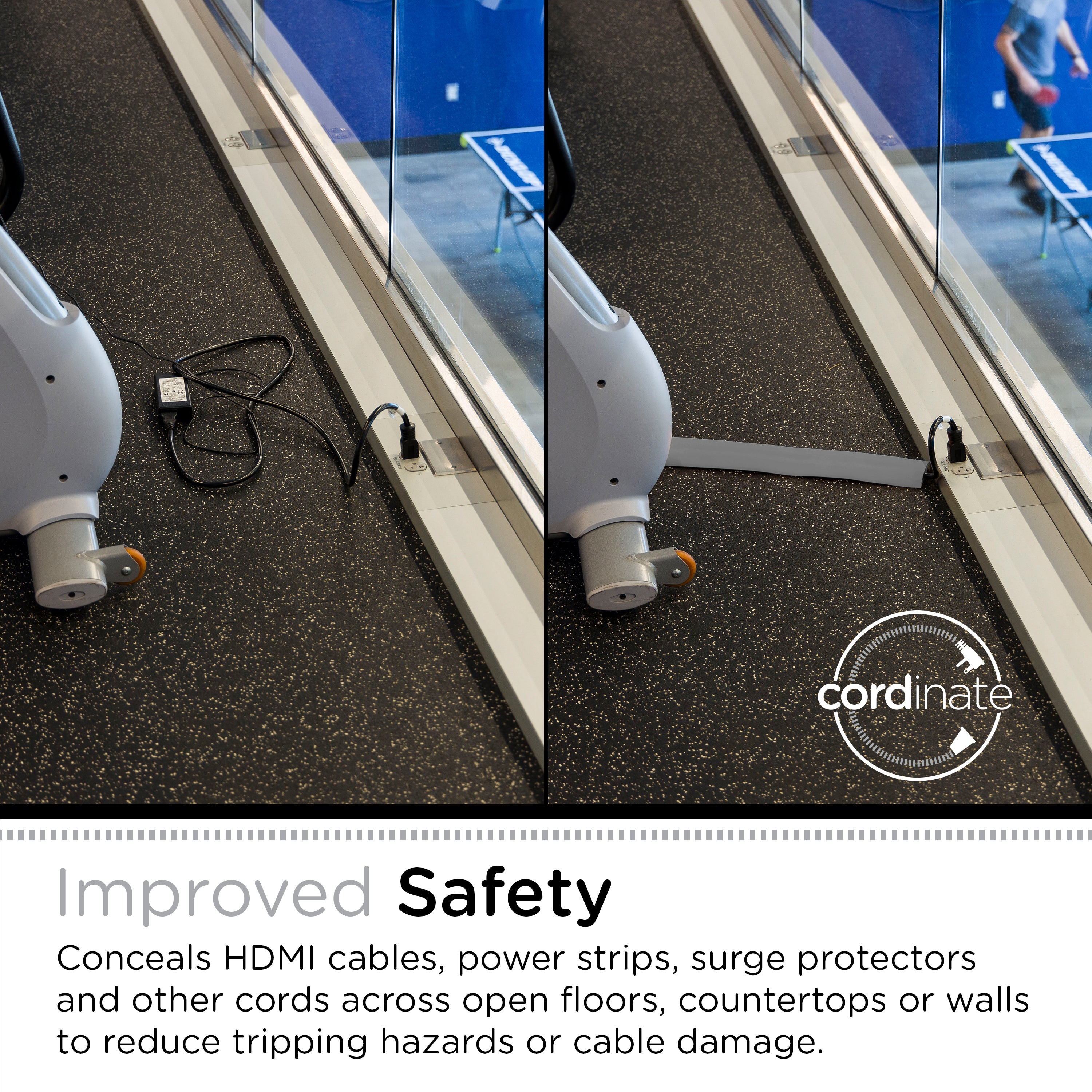 Cordinate Cable Management Floor Cover, 6ft., Gray