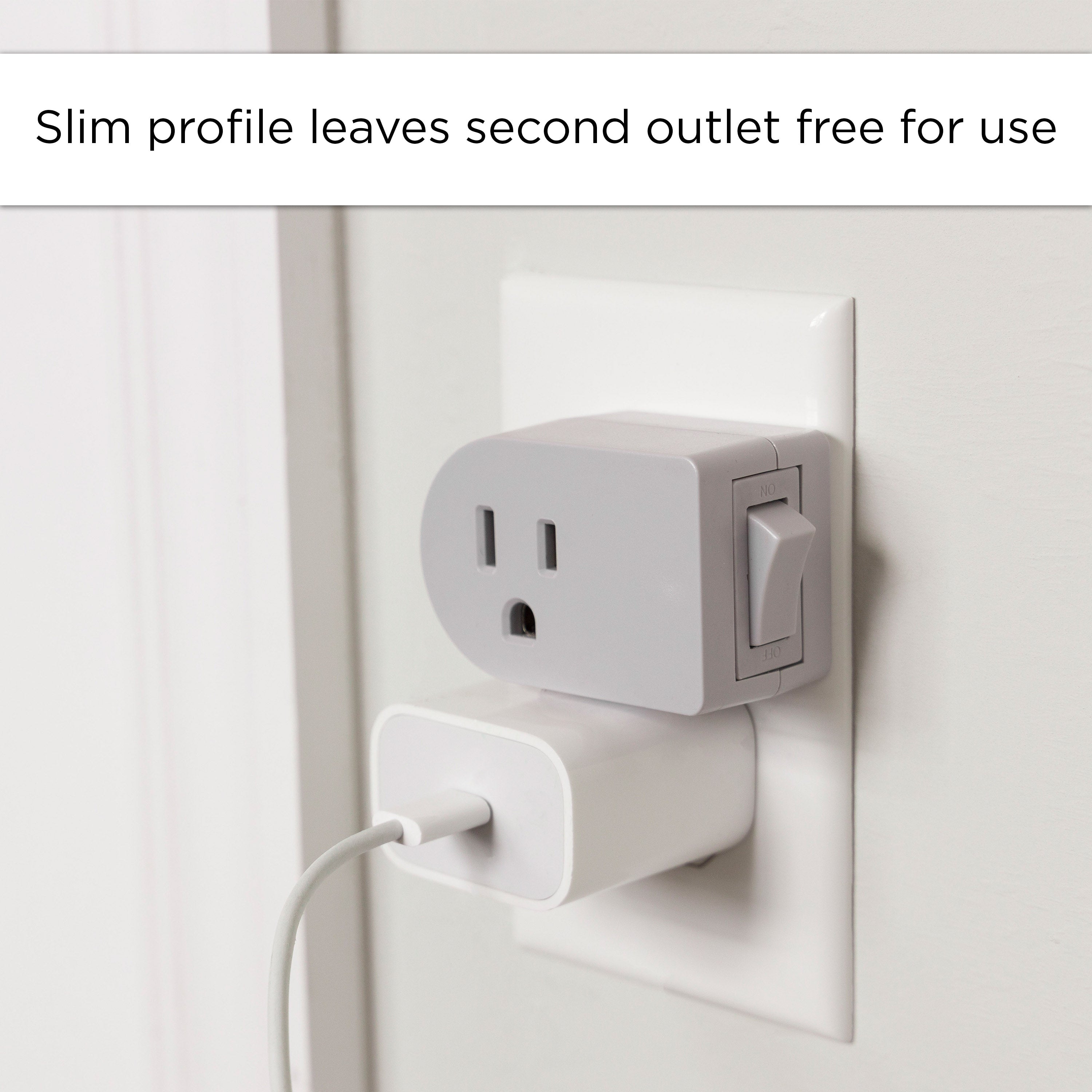 UltraPro Grounded Outlet Power Switch, Gray, 2pk