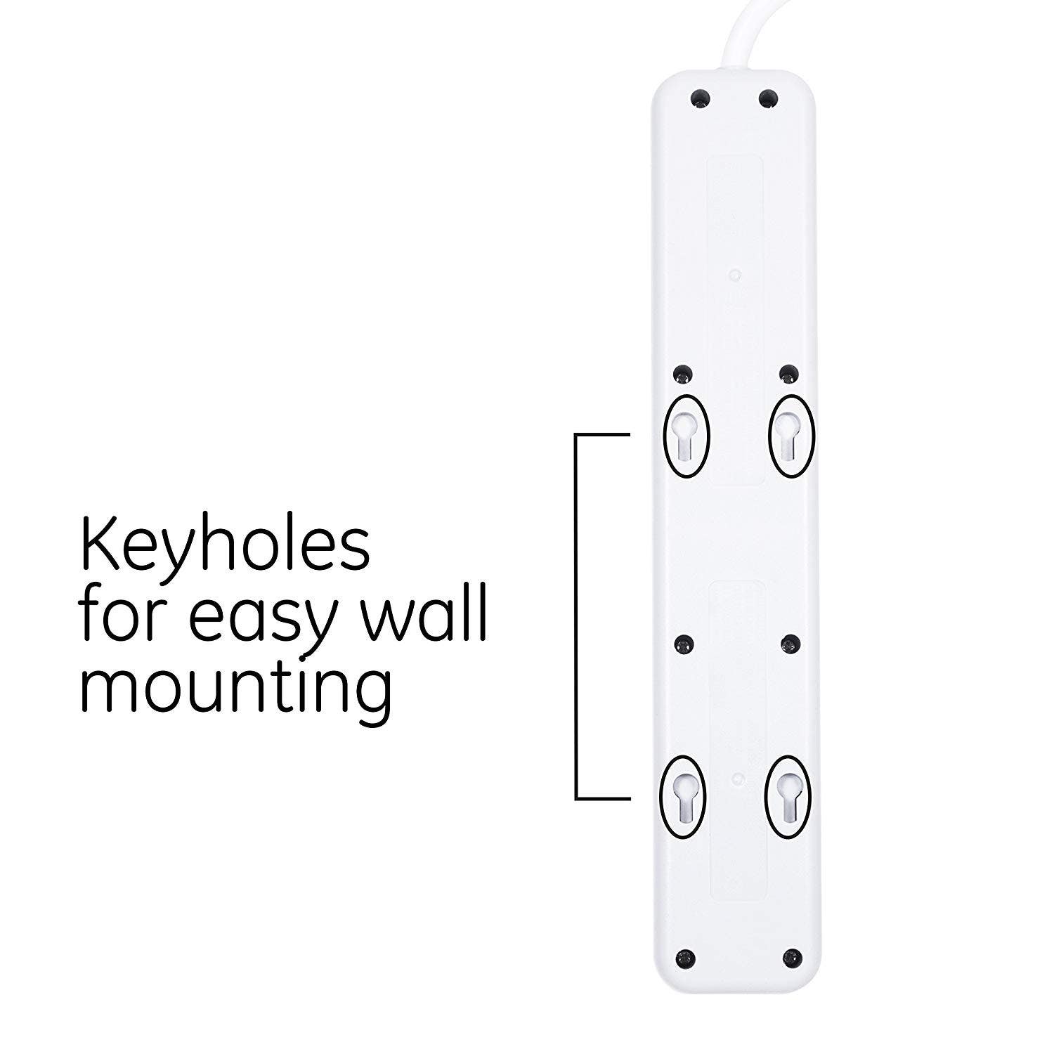 GE Pro 7-Outlet 25ft. Surge Protector, White