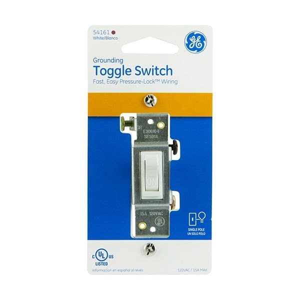 GE Grounding Toggle Switch, White
