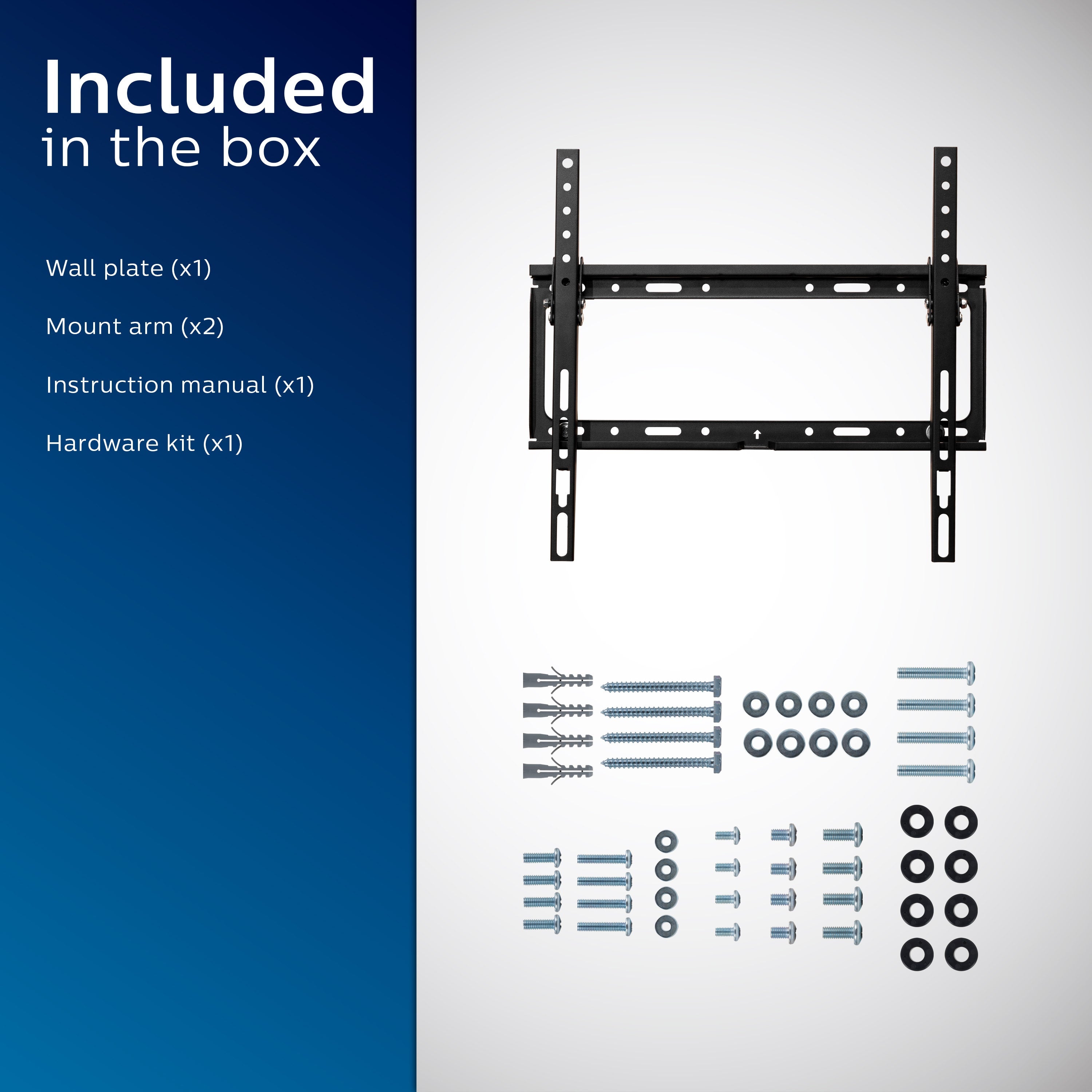 Philips Tilt TV Wall Mount, Up to 80in., Black