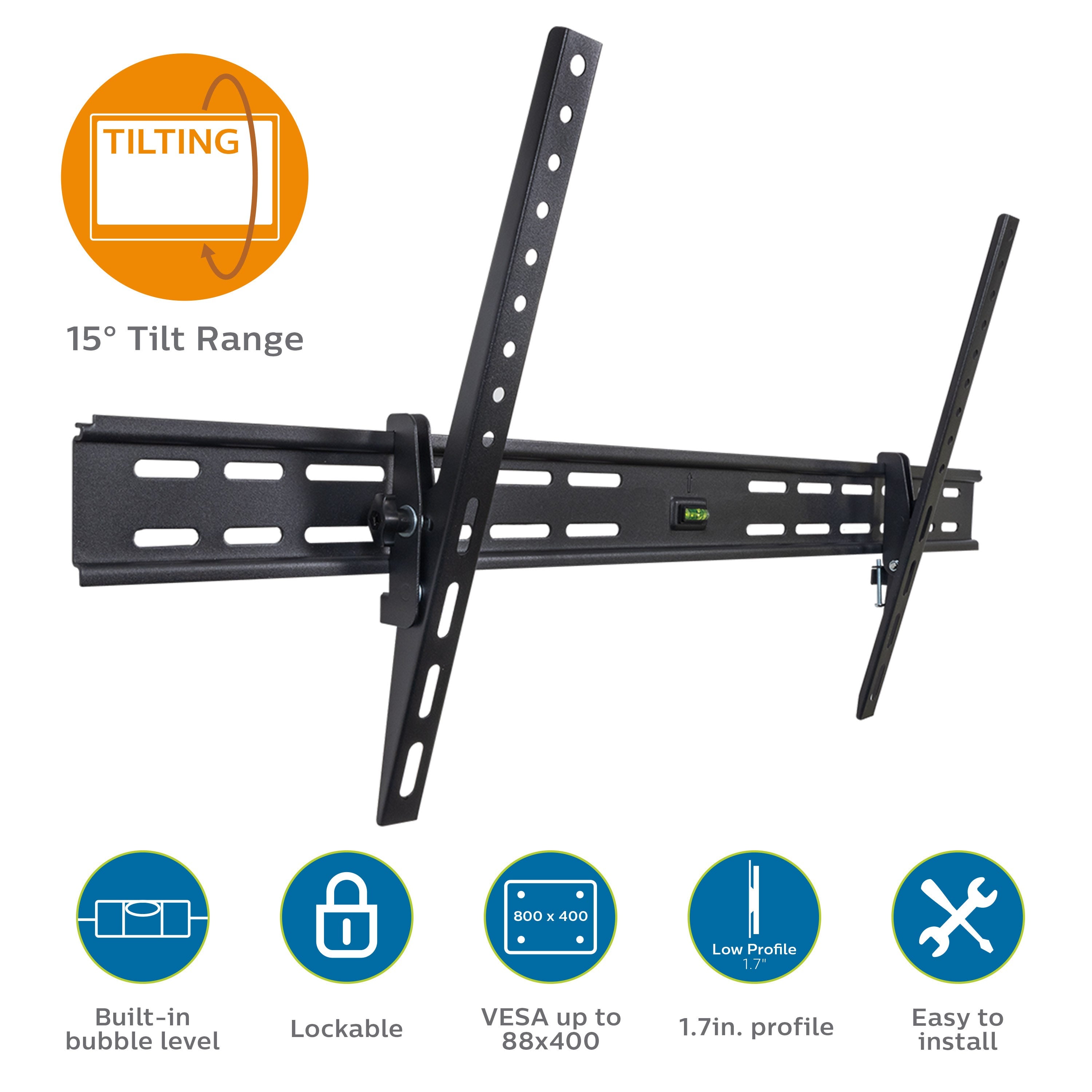 Philips Large Flat-Screen TV Tilt Wall Mount, Up to 100in., Black