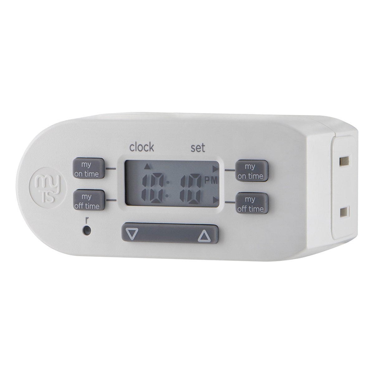 myTouchSmart Indoor Plug-In Simple Set Digital Bar Timer, White