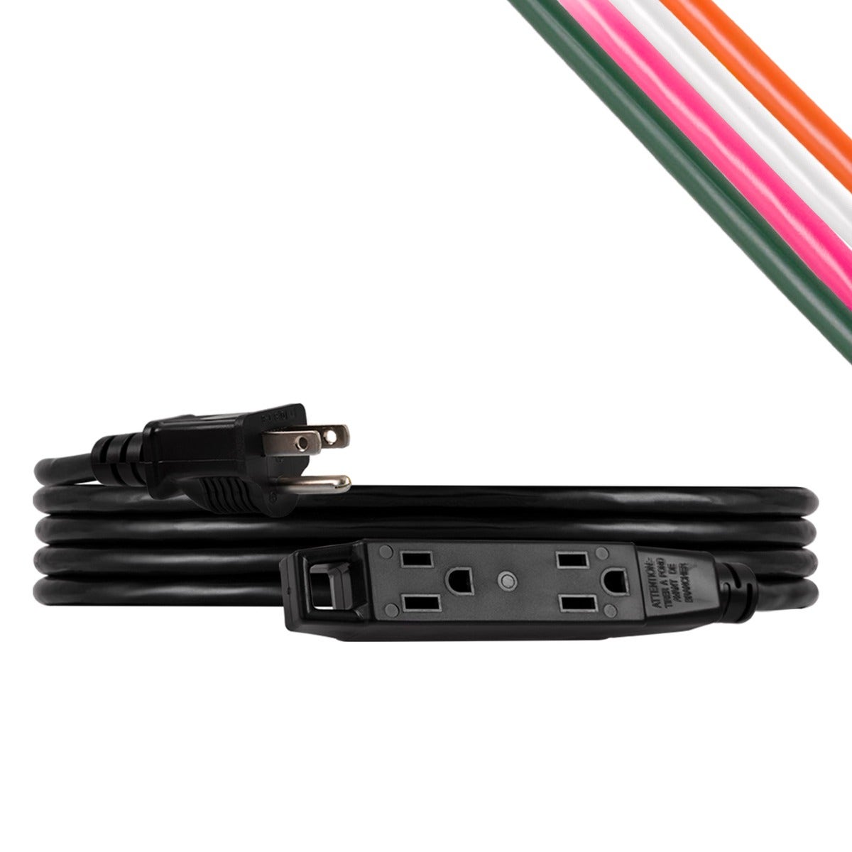 UltraPro 3-Outlet 9ft. Heavy Duty Indoor/Outdoor Extension Cord, Black