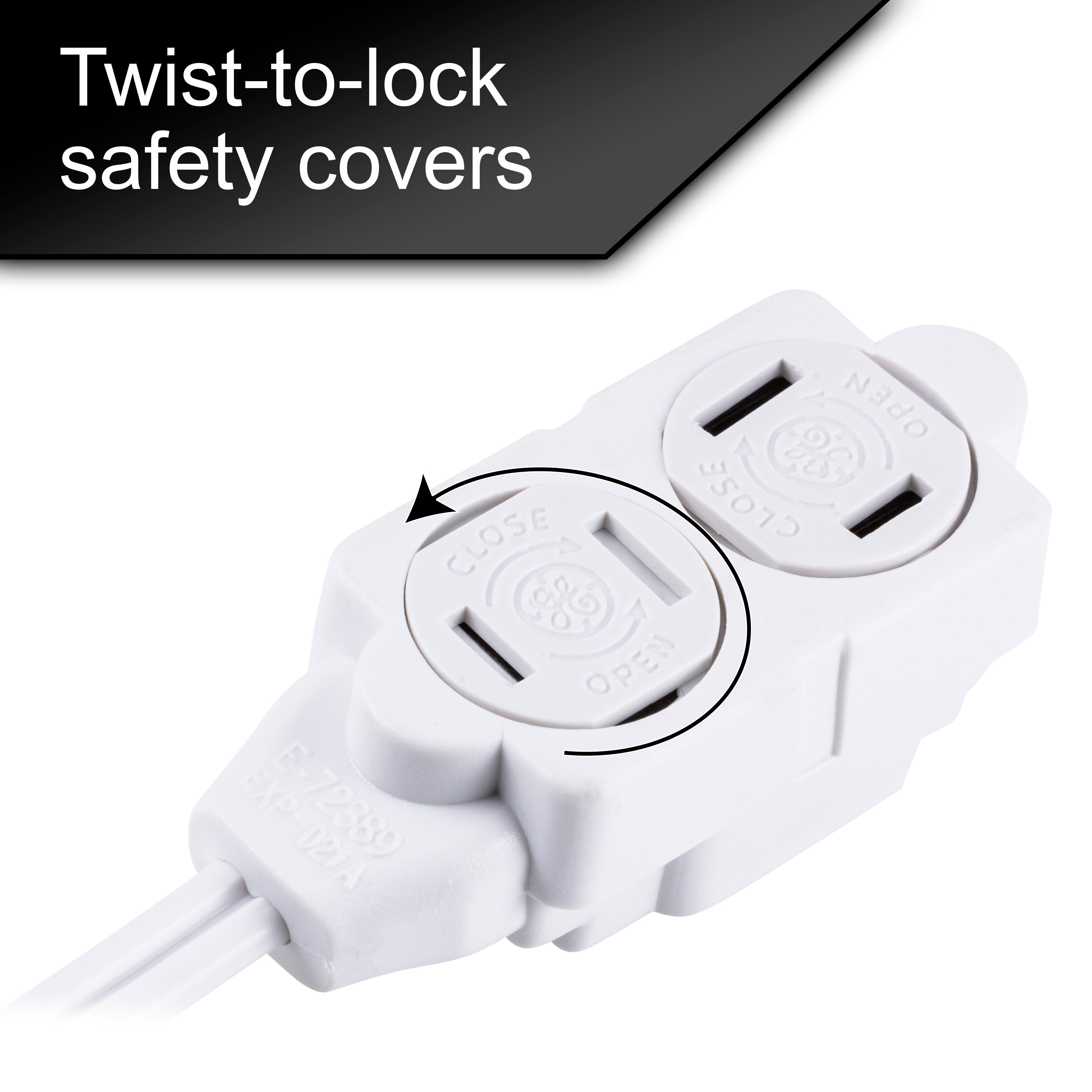 GE 15ft. 3-Outlet Polarized Extension Cord, White
