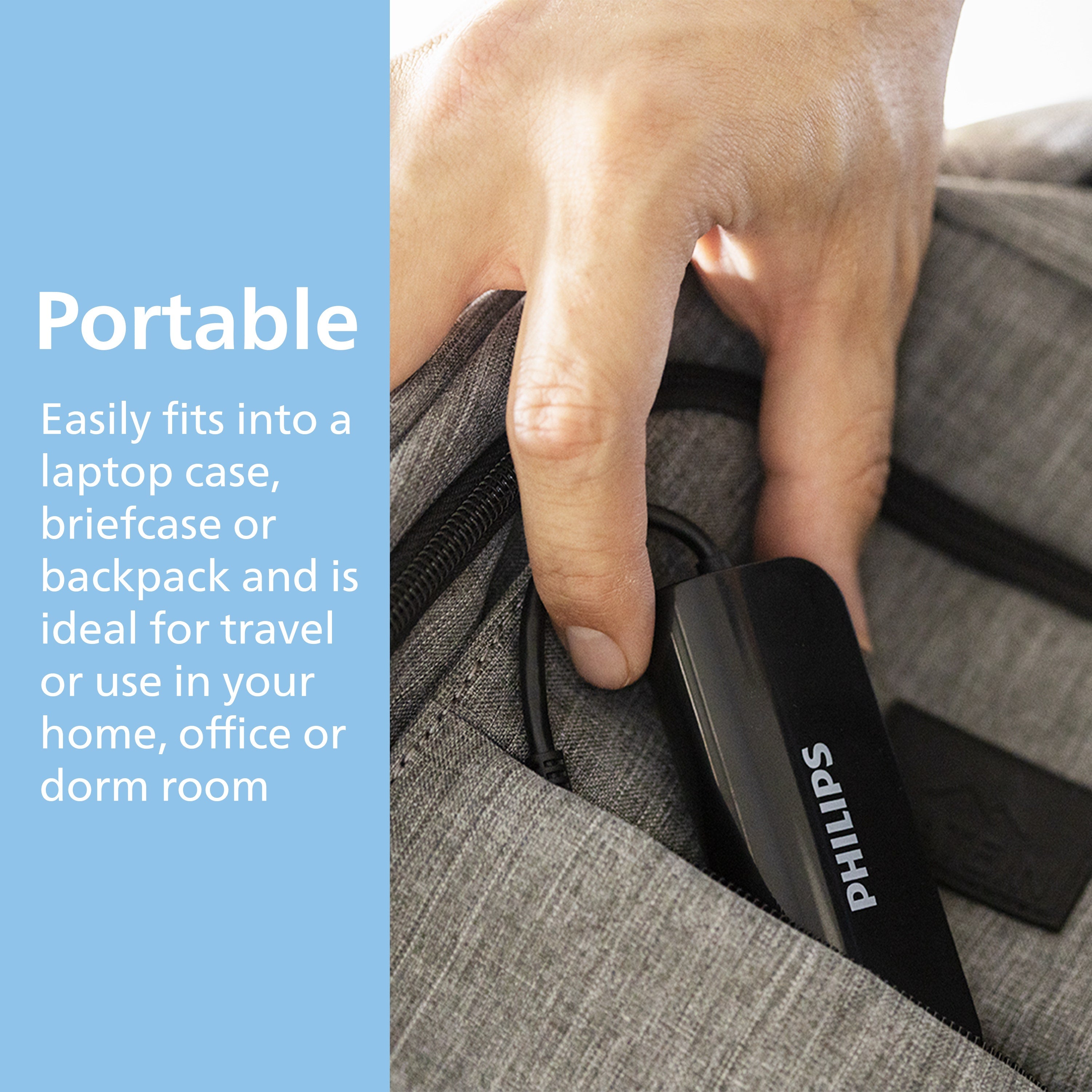 Philips USB-A 4-Port Travel Hub, Black