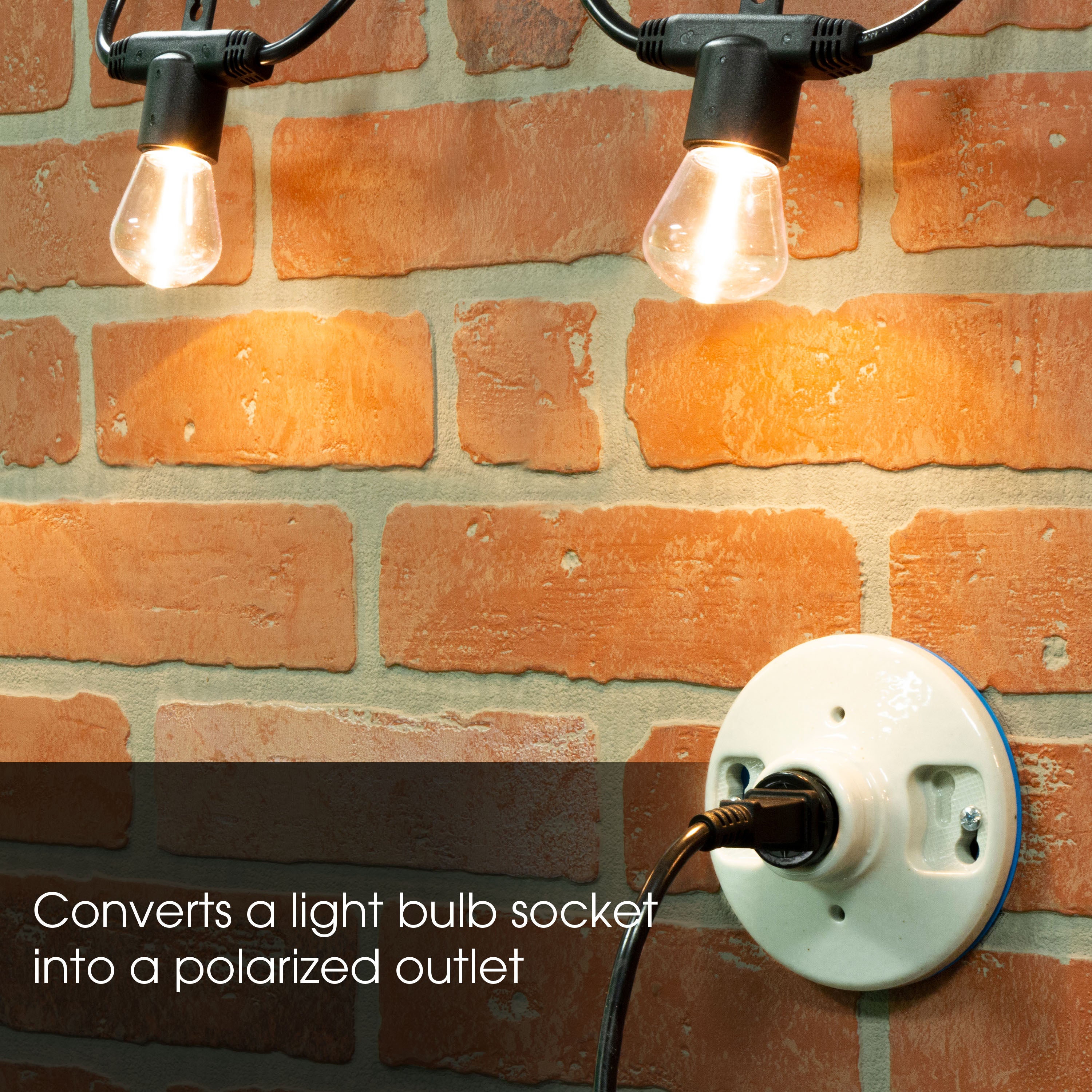 Power Gear Handy Outlet, Polarized, Bulb Socket to Outlet, 10 Pack
