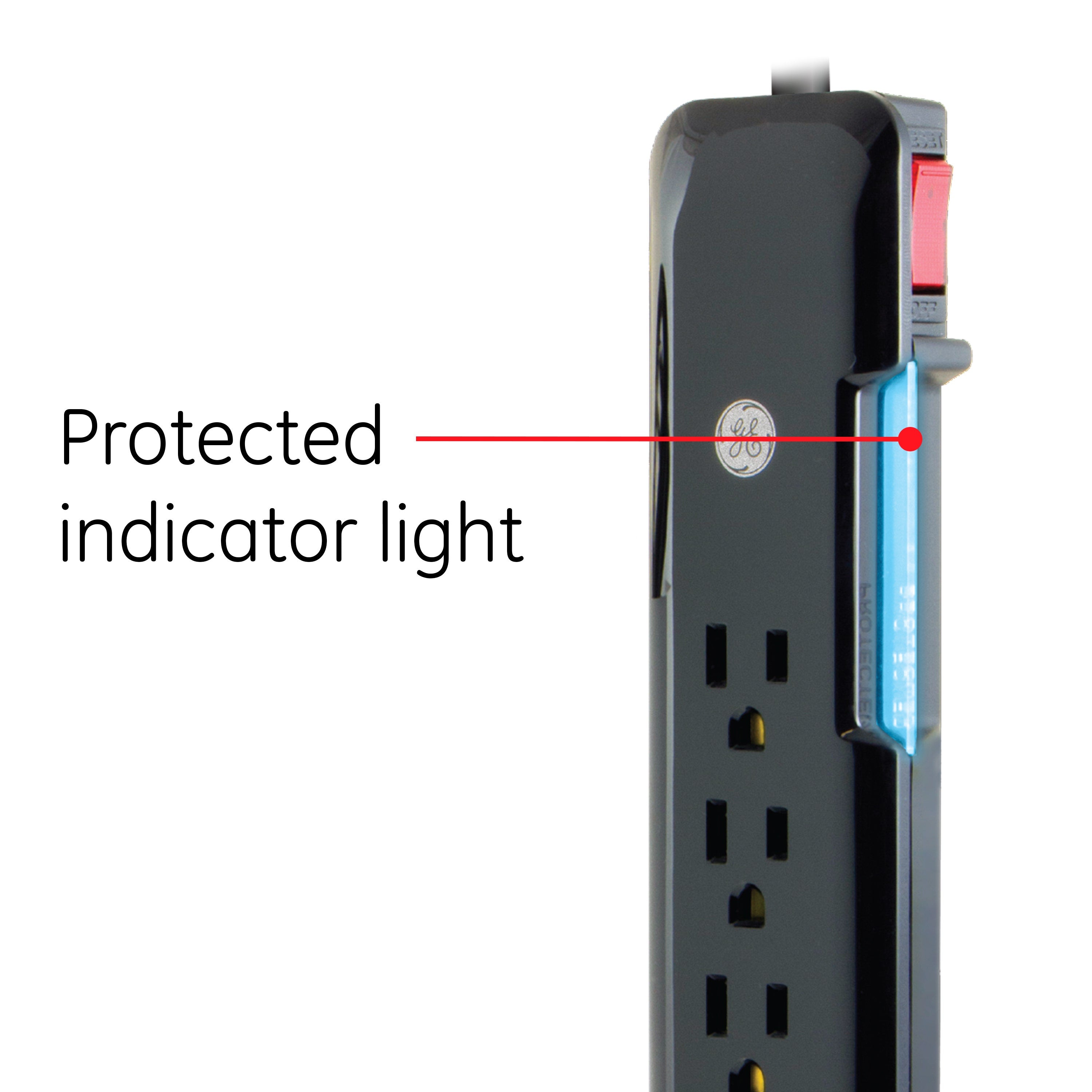 GE UltraPro 7-Outlet 4ft. Surge Protector, Black