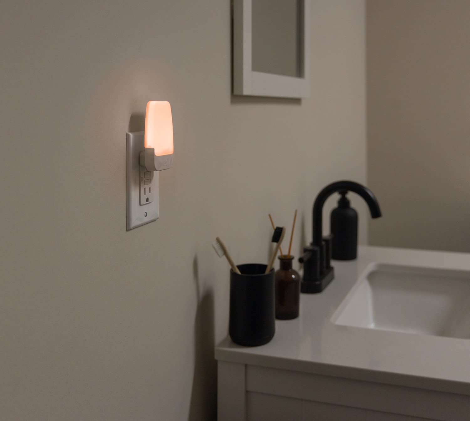 GE LED Light Sensing Night Light, 2 Pack, Amber