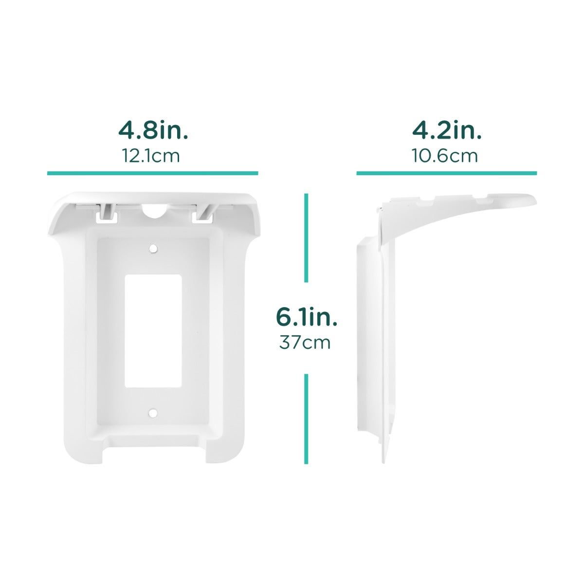 Cordinate Cord-Wrap Rocker Light Switch Wall Plate with Shelf, 2 Pack, White