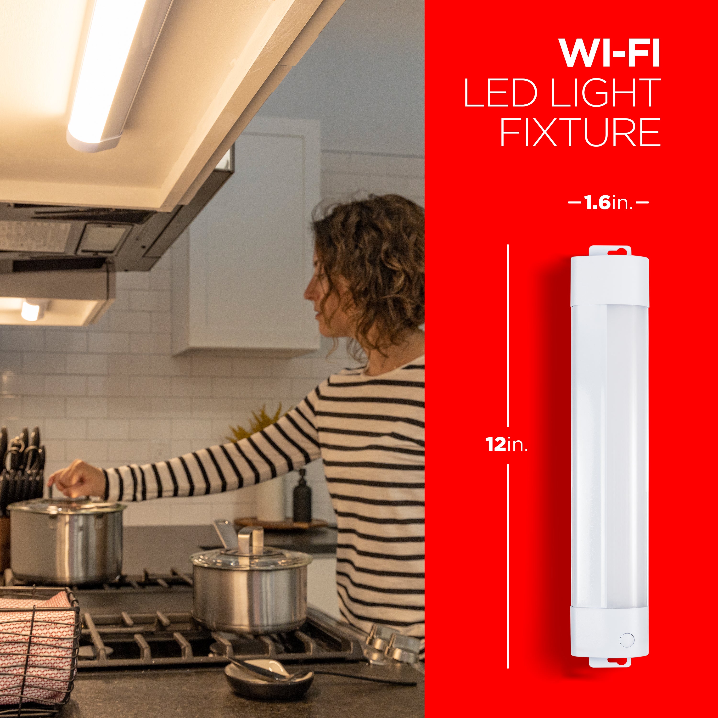 UltraPro 12in. Linkable Plug-In LED WiFi Light Fixture, White