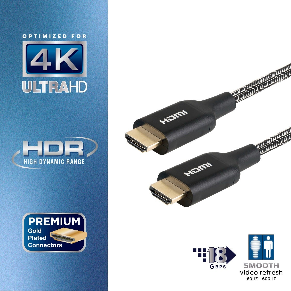 Philips 6ft. 4K Premium HDMI Cable With Ethernet, Black