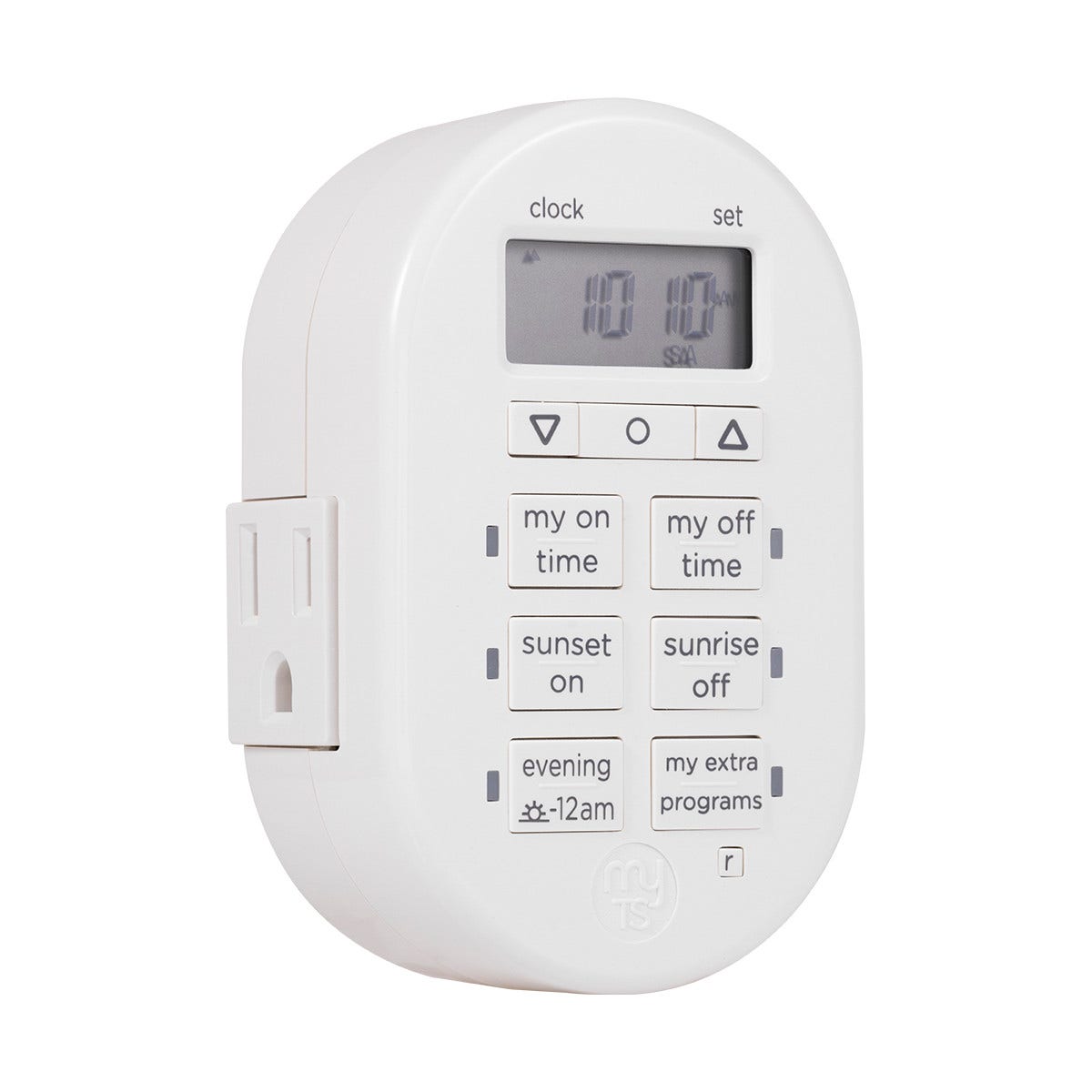 myTouchSmart Indoor Plug-In SunSmart Digital Timer, White