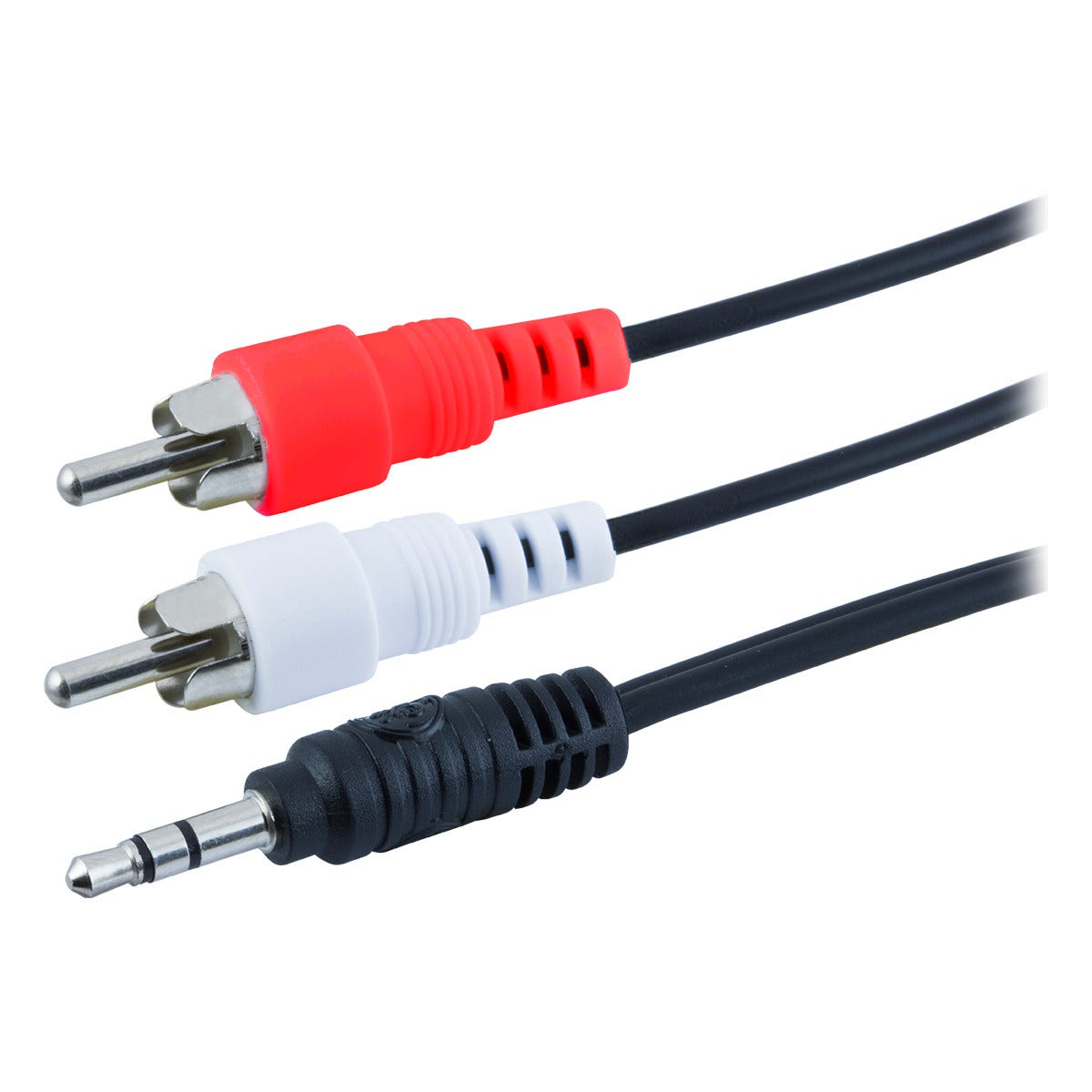 GE 6ft. Audio Y Adapter with 2 RCA Jacks to 3.5mm Jack, Black