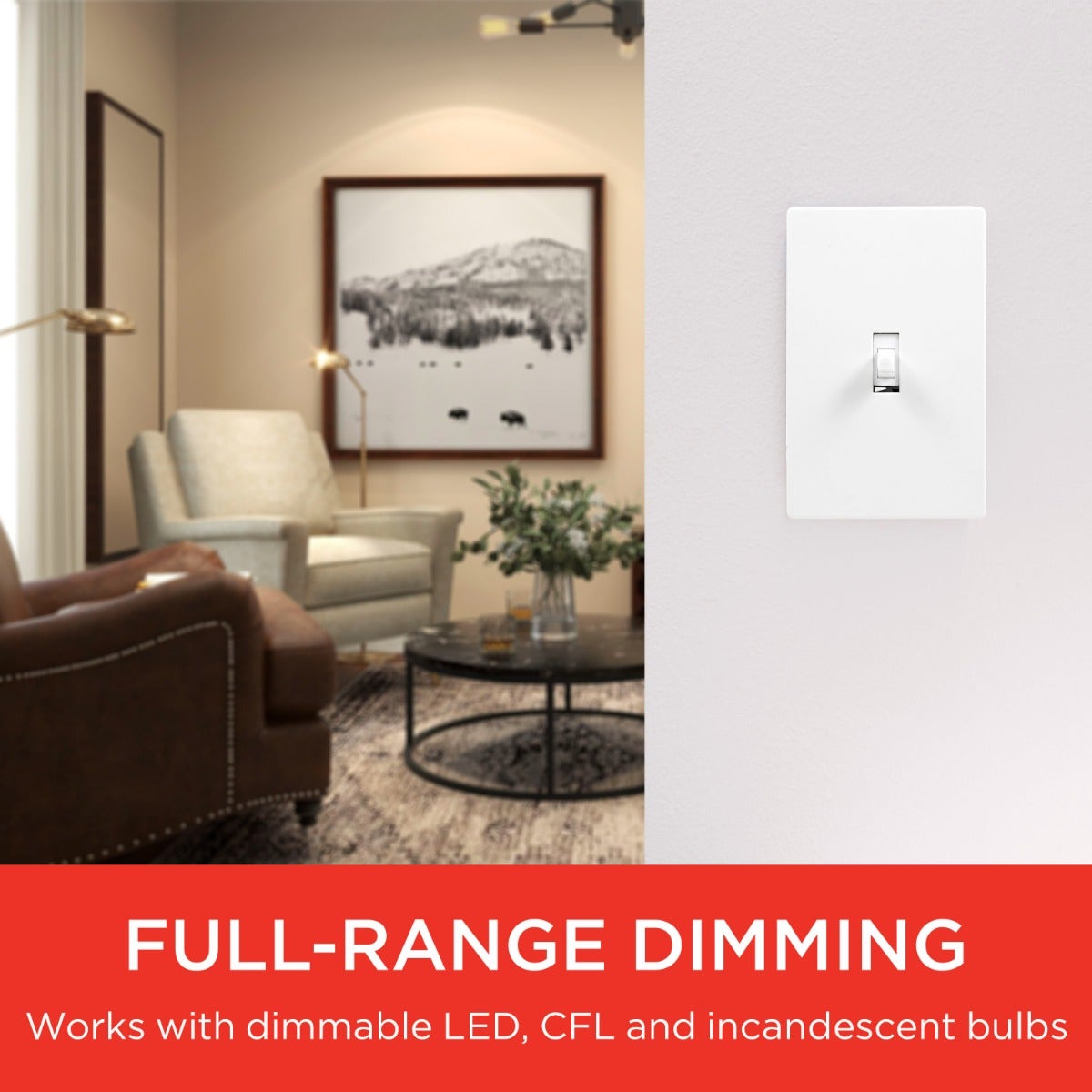 UltraPro WiFi In-Wall Smart Toggle Dimmer With QuickFit™ And SimpleWire™, White