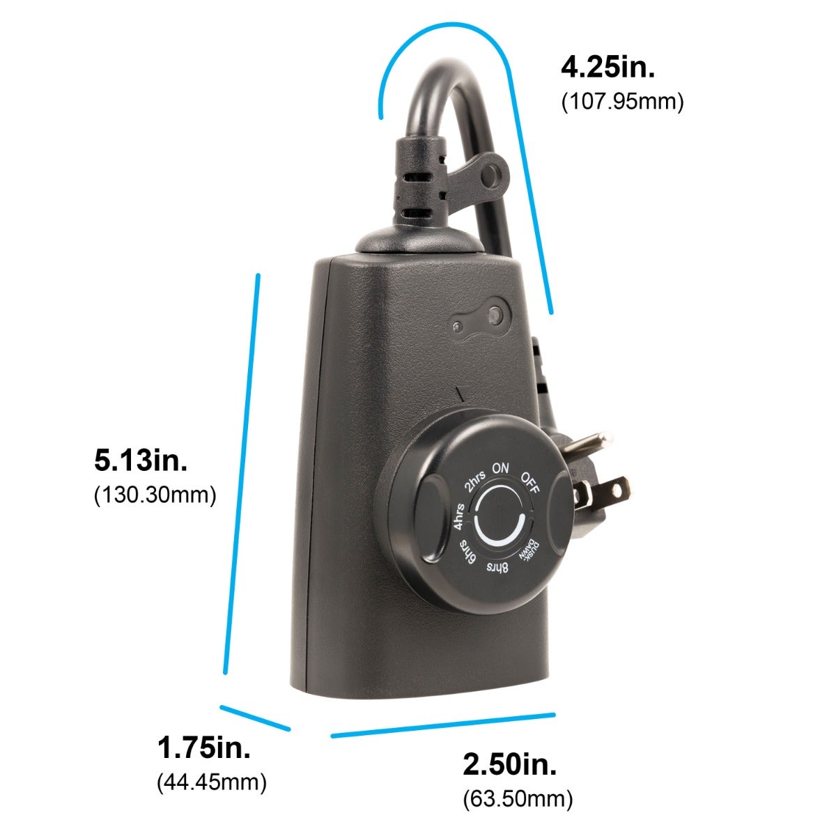 GE Outdoor 1-Outlet Photocell Timer, Black