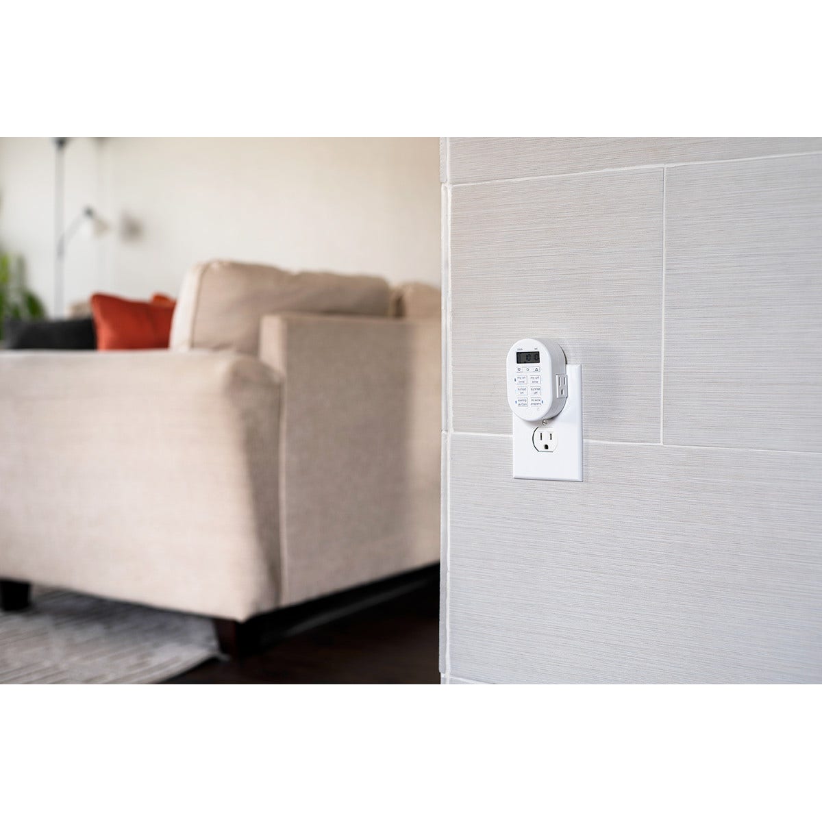 myTouchSmart Indoor Plug-In SunSmart Digital Timer, White