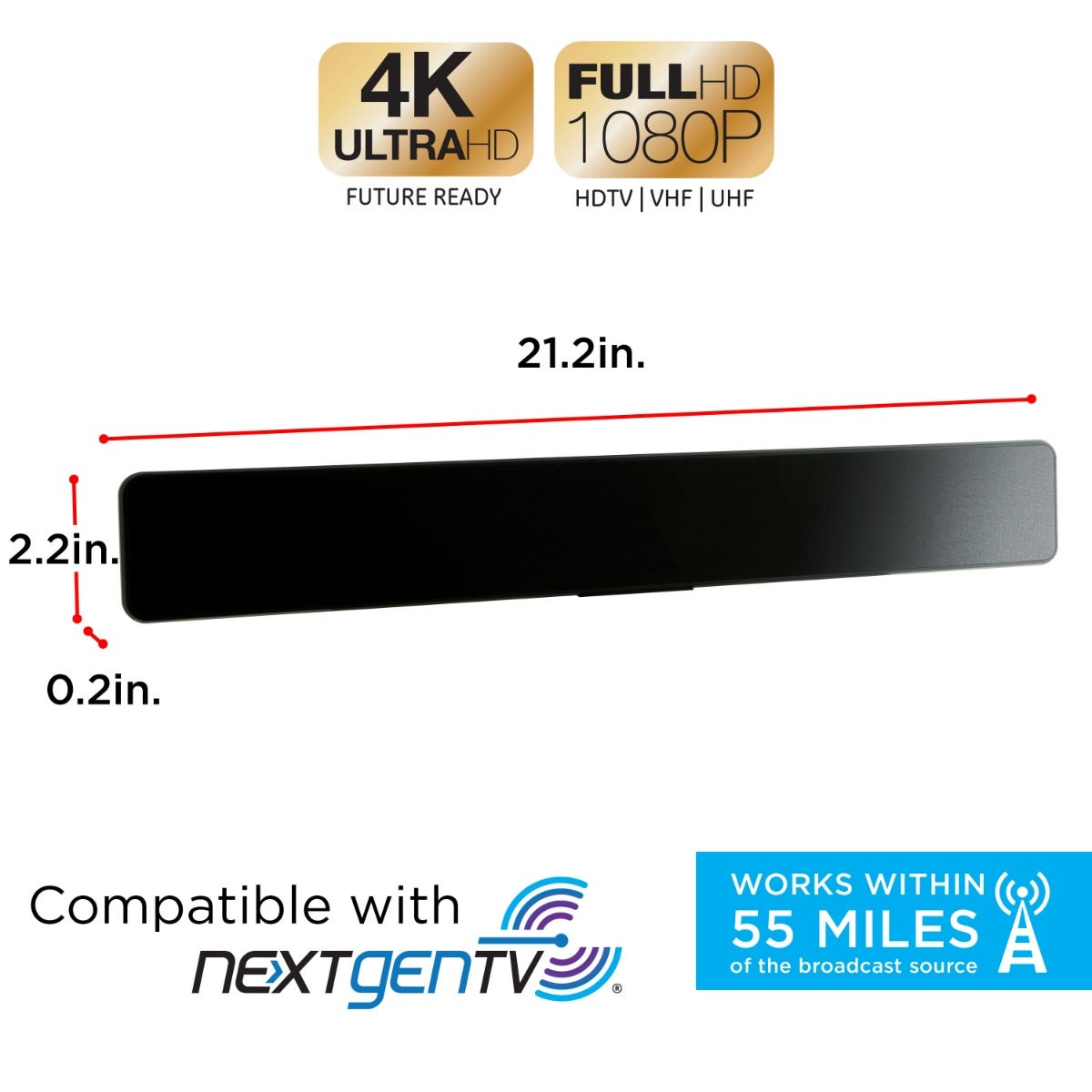 UltraPro Slim-Profile Amplified Antenna Bar