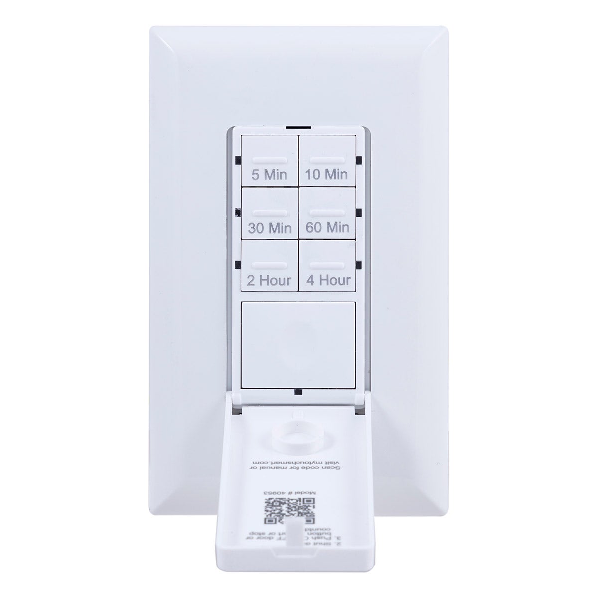 myTouchSmart Indoor In-Wall Push Button Countdown Digital Timer, White/Almond