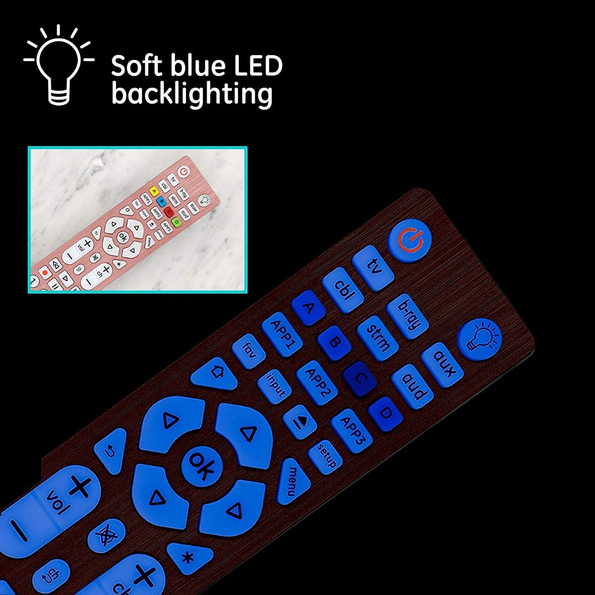 GE 6-Device Backlit Universal Remote, Brushed Rose Gold