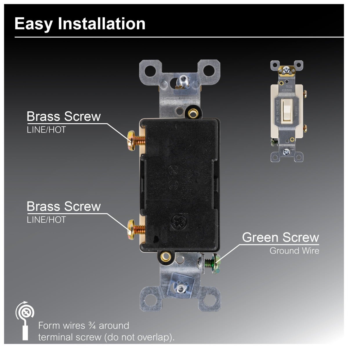GE UltraPro Single Pole Heavy-Duty Toggle Switch, Light Almond