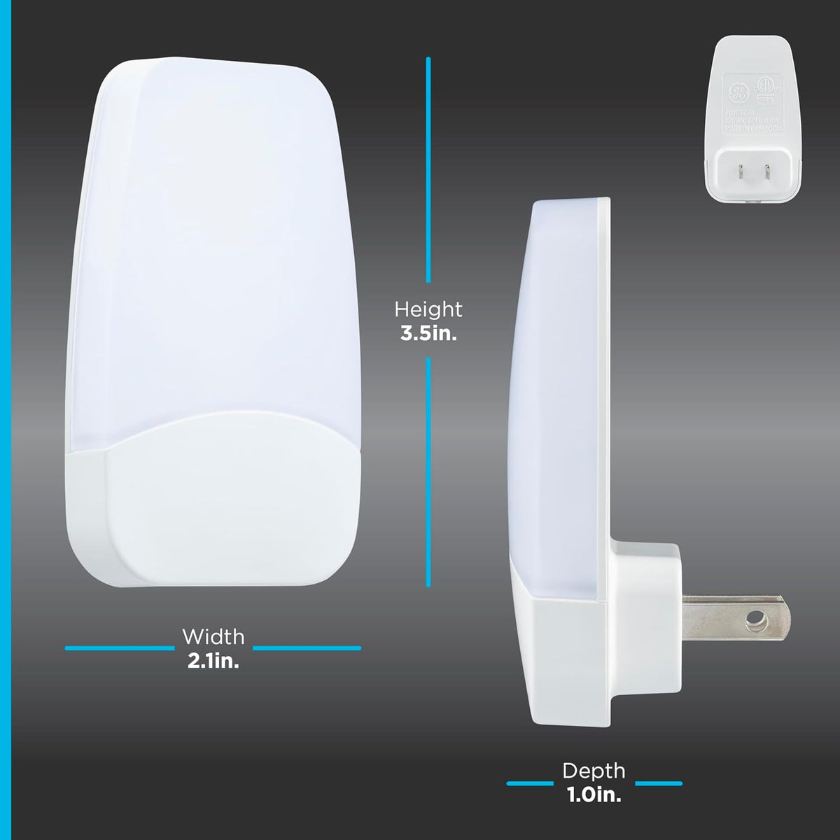 GE Light Sensing LED Night Light, Warm White, 2 Pack