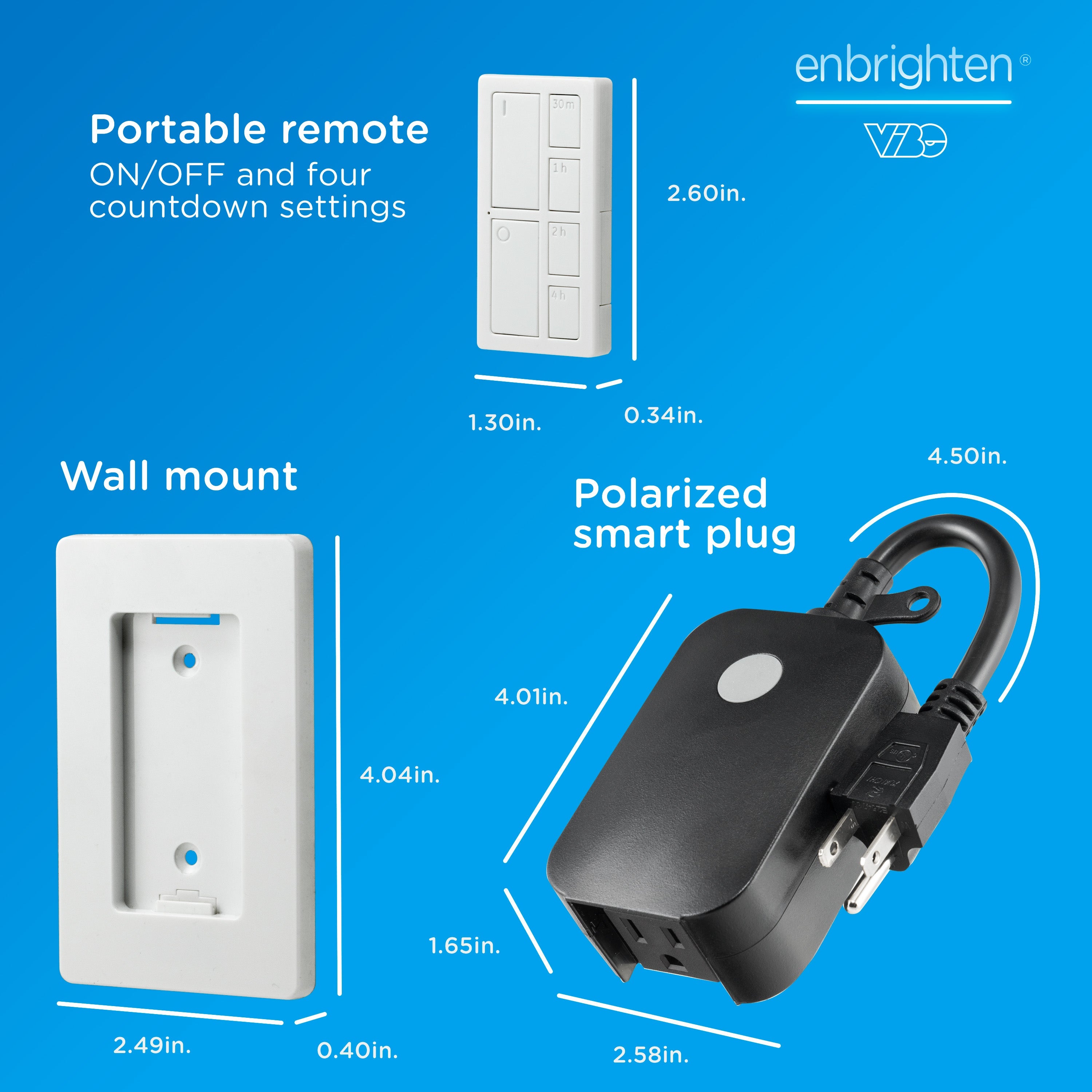 Enbrighten VIBE WiFi Matter Outdoor Smart Plug with Countdown Remote