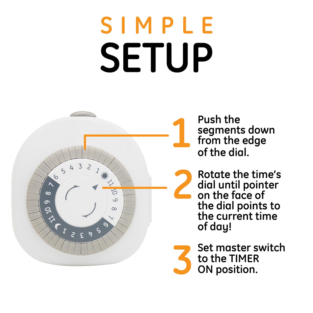 GE Indoor Plug-In 24-Hour Mechanical Timer, White