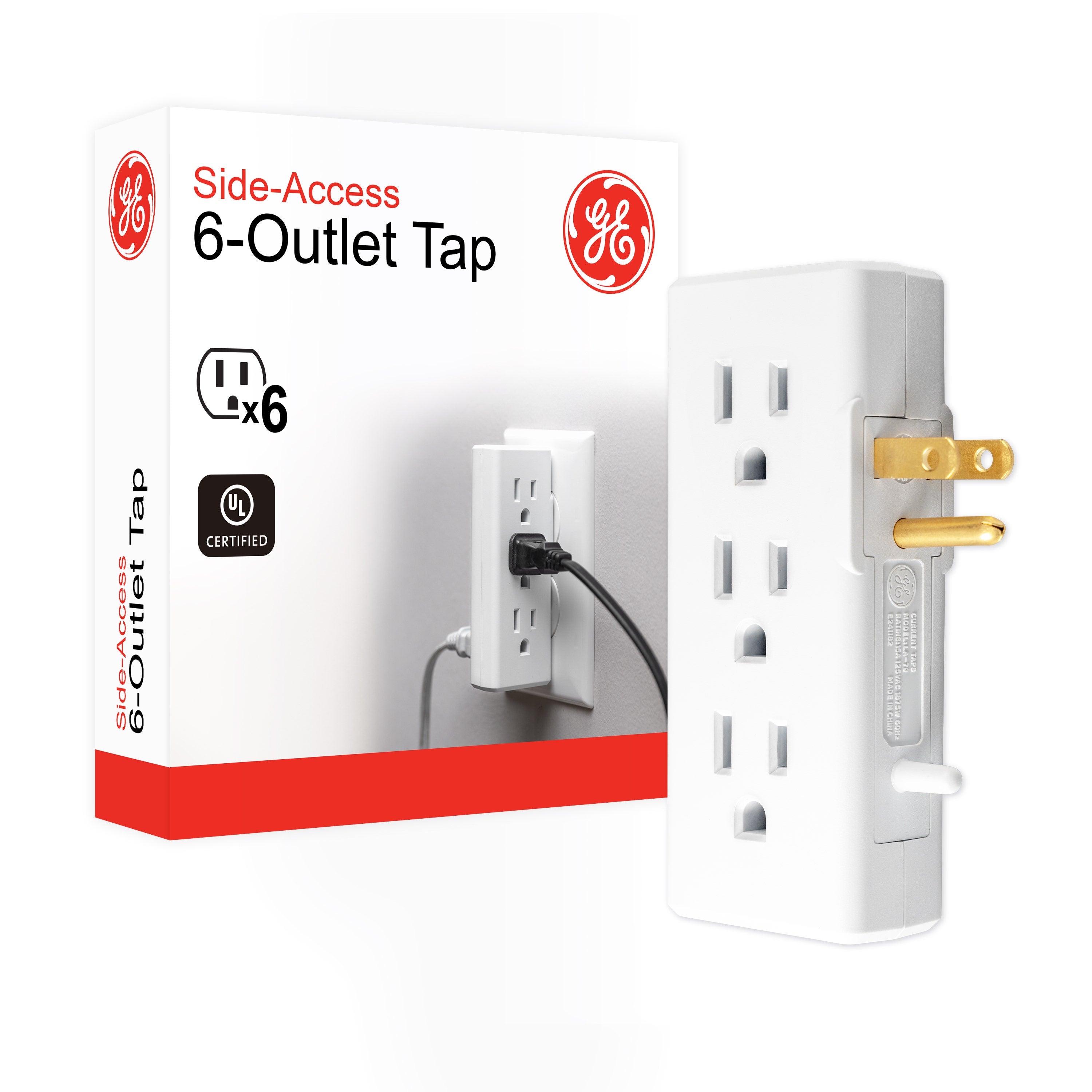 GE 6-Outlet Side-Access Wall Tap, White