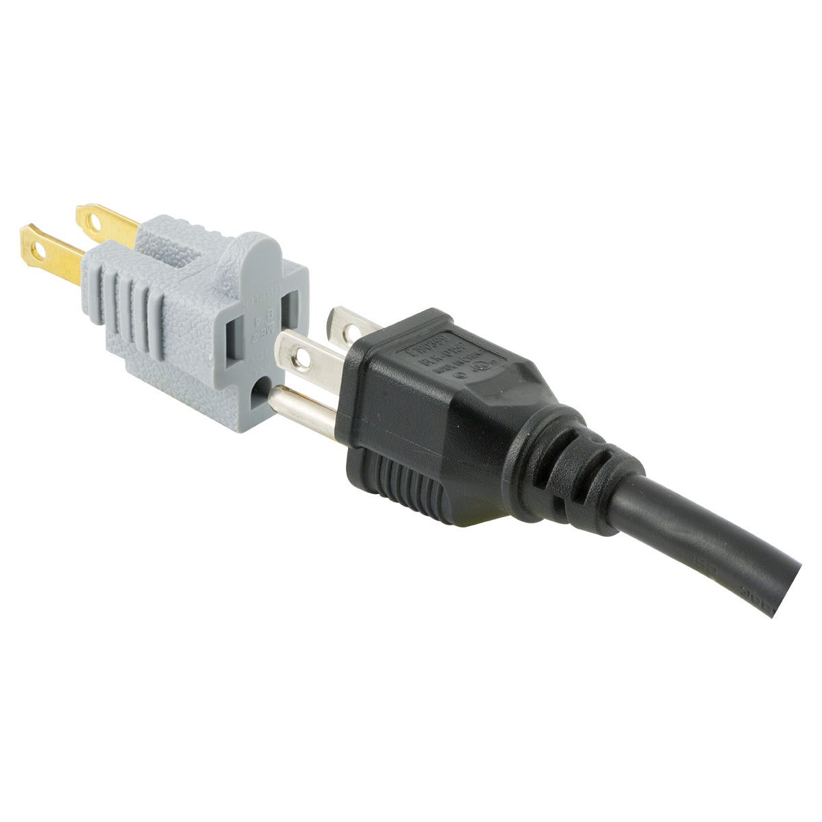 GE Polarized Grounded Adapter, 2 Pack, Gray